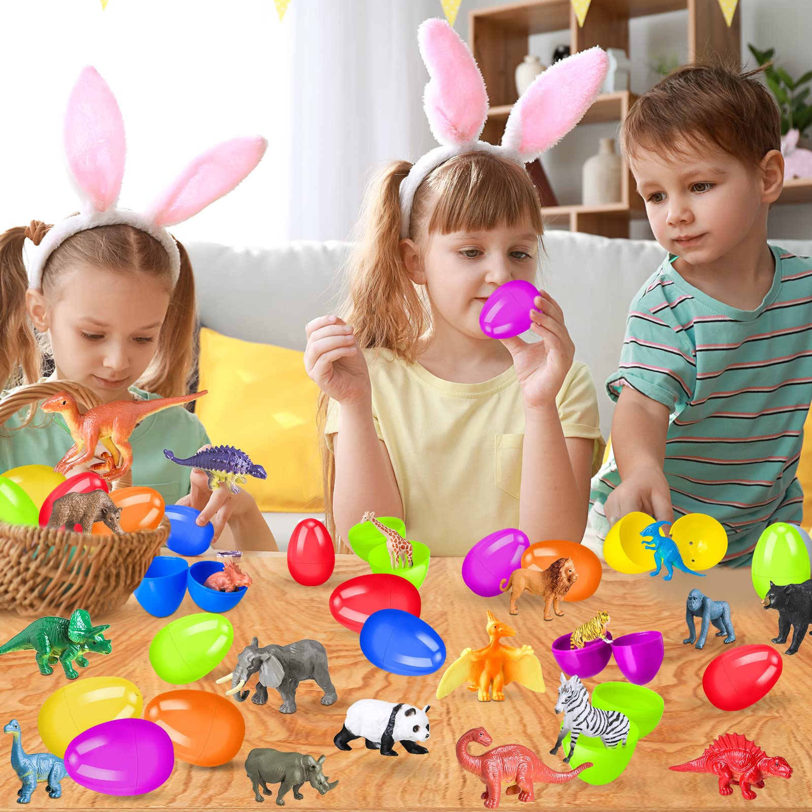 OCHIDO 24 Pack Prefilled Easter Egg Toy Easter Basket Essentials Boy Easter Basket Stuffers for Kids, Easter Egg Hunt Game
