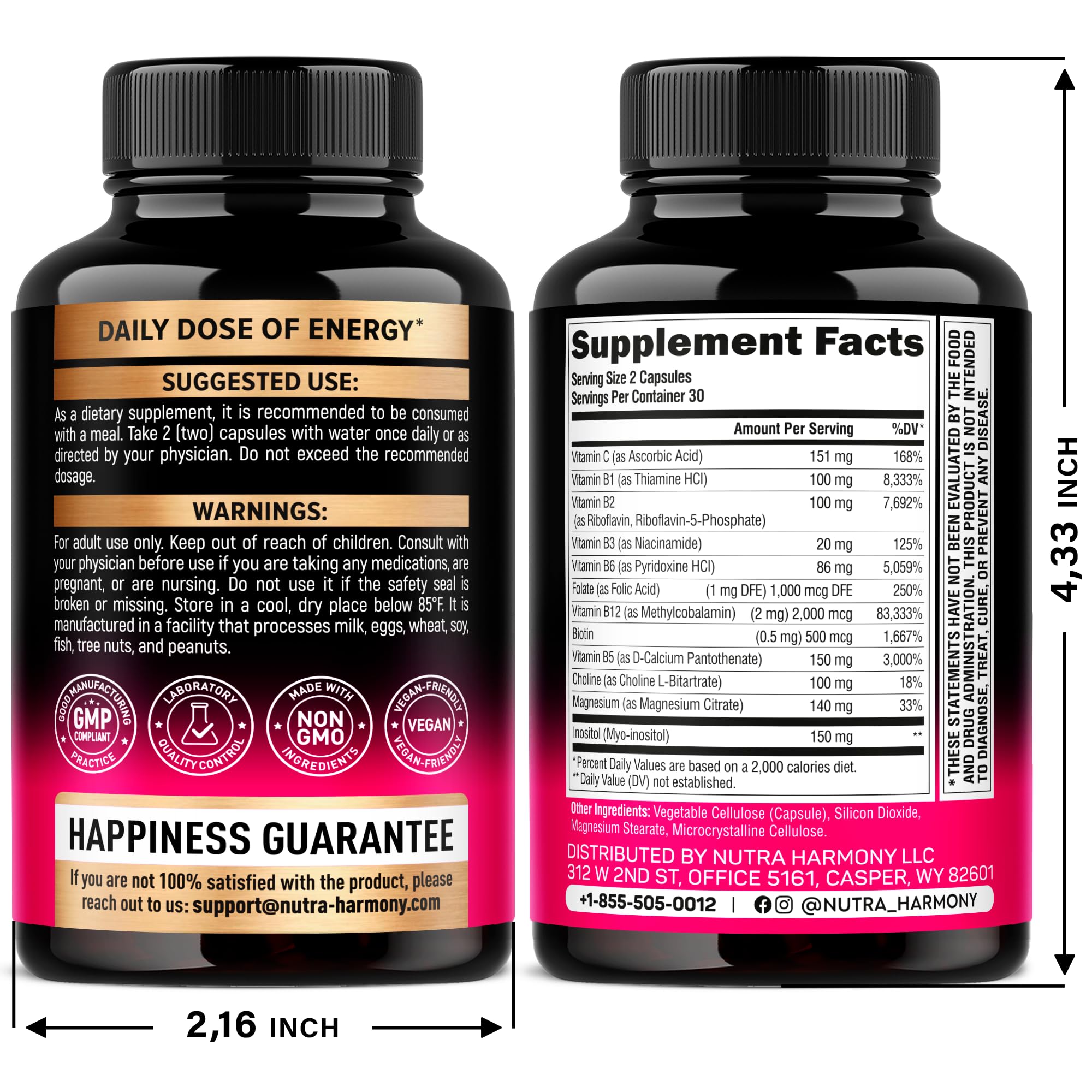 NUTRAHARMONY Vitamin B Complex & Menopause Supplement