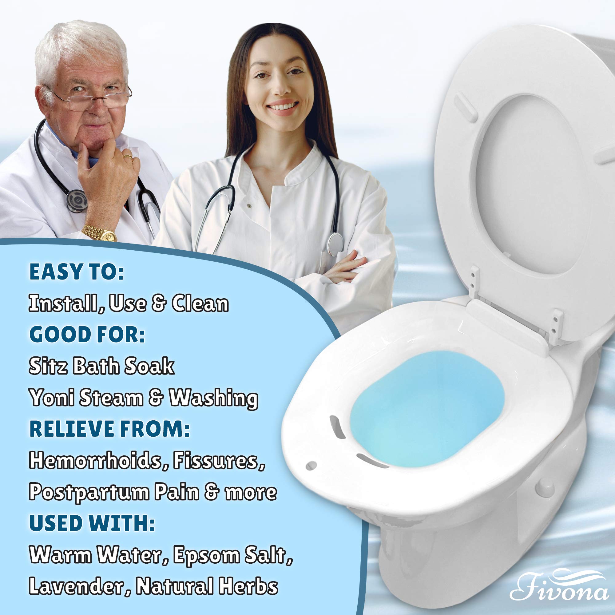 Set of 10 Sitz Bath Toilet Seats for Hemorrhoid Treatment | Postpartum Essentials Care | V Steam Seat | Unisex Universal Fit by Fivona