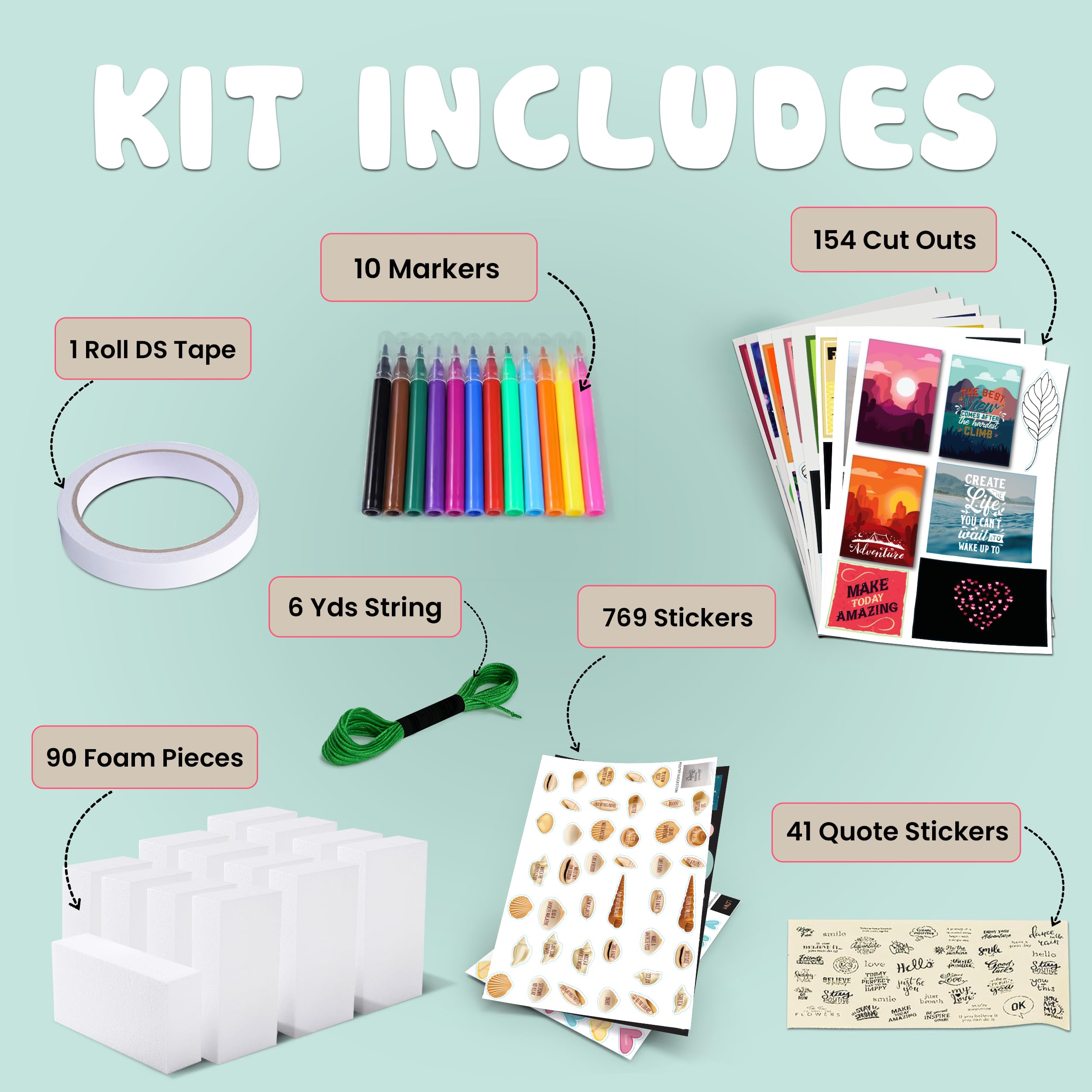 Hapinest DIY Wall Collage Kit for Teen Girls, Picture Arts and Crafts Kit Tween Girl Room Decor, Birthday Gifts Ages 10 11 12 13 14 16 Years Old and Up, Cool Stuff for Bedroom Dorm Aesthetic Décor