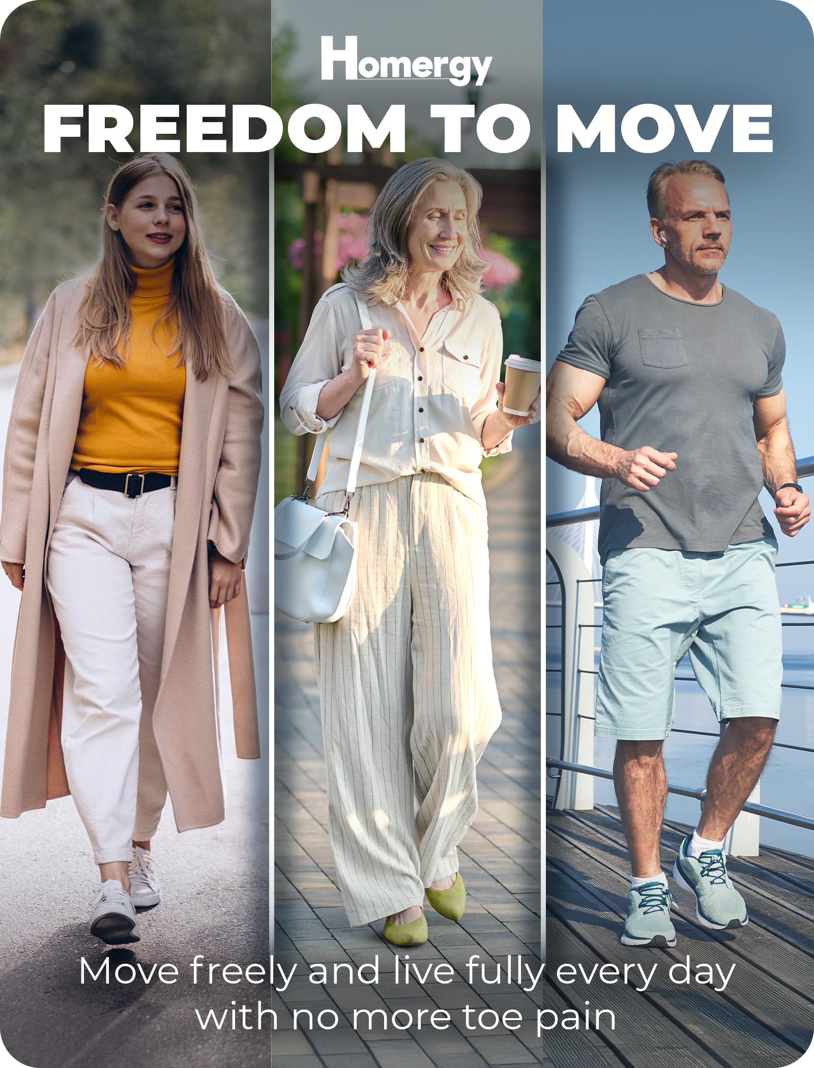 Homergy Hammer Toe Straightener Corrector Splint - 4 Pcs for Women & Men and Metatarsal Foot Pads for Pain Relief - 4 Pack Soft Gel Reusable Breathable Sleeve Pads