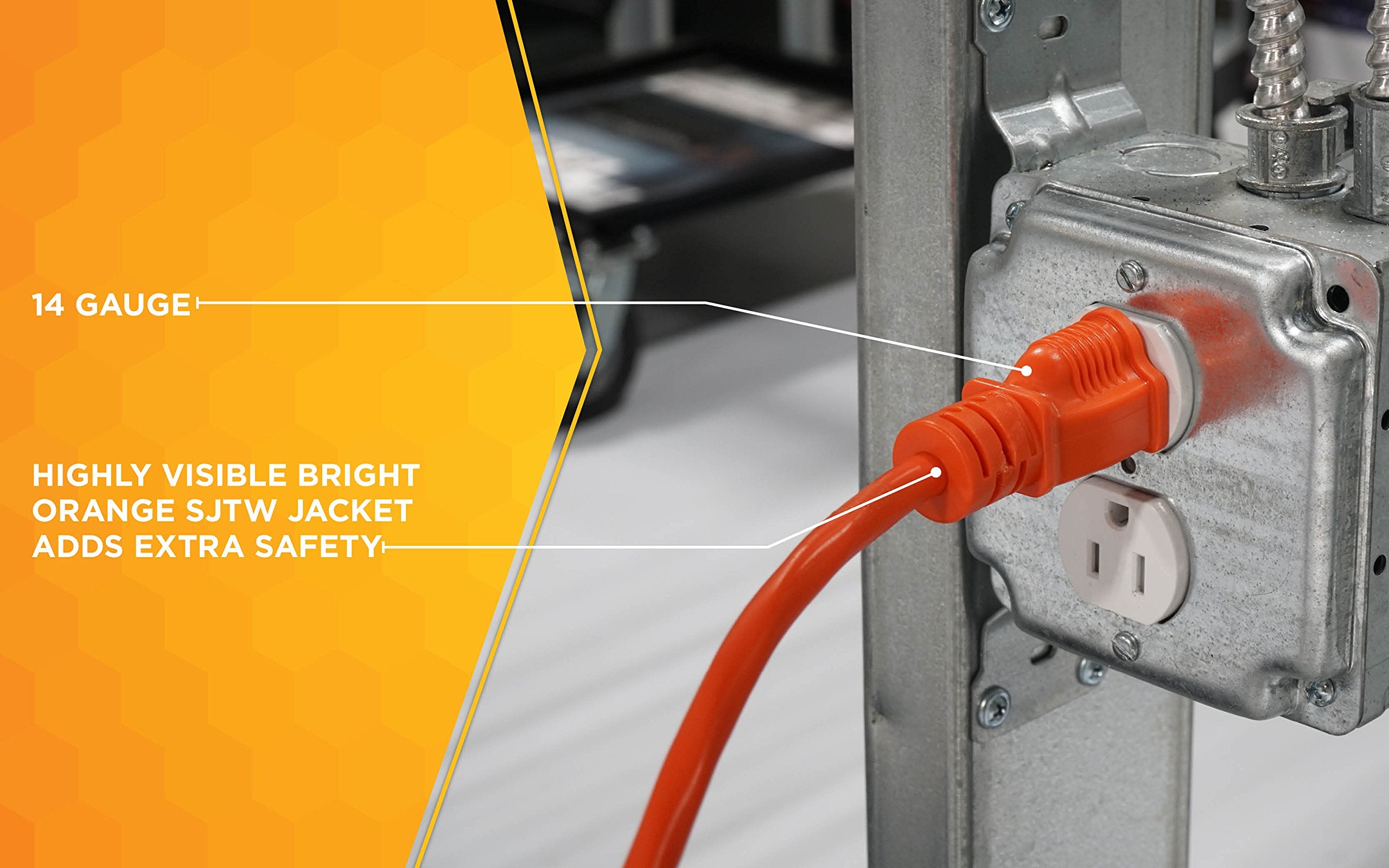 Woods 626 Ext Cord, 50-Feet, Orange