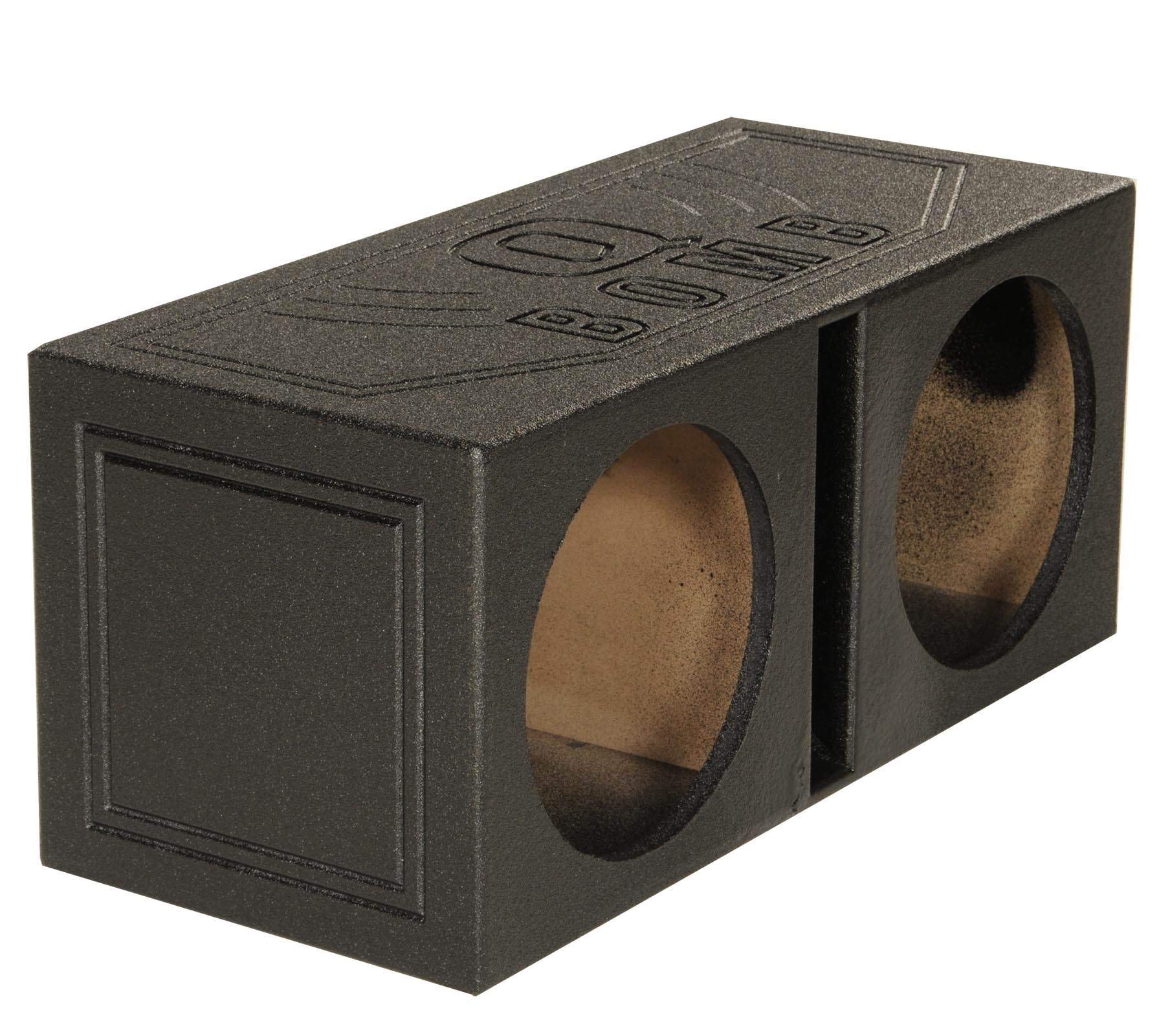 Q Power Dual 12 Inch Subwoofer Box, High-Performance Vented Speaker Enclosure, Black