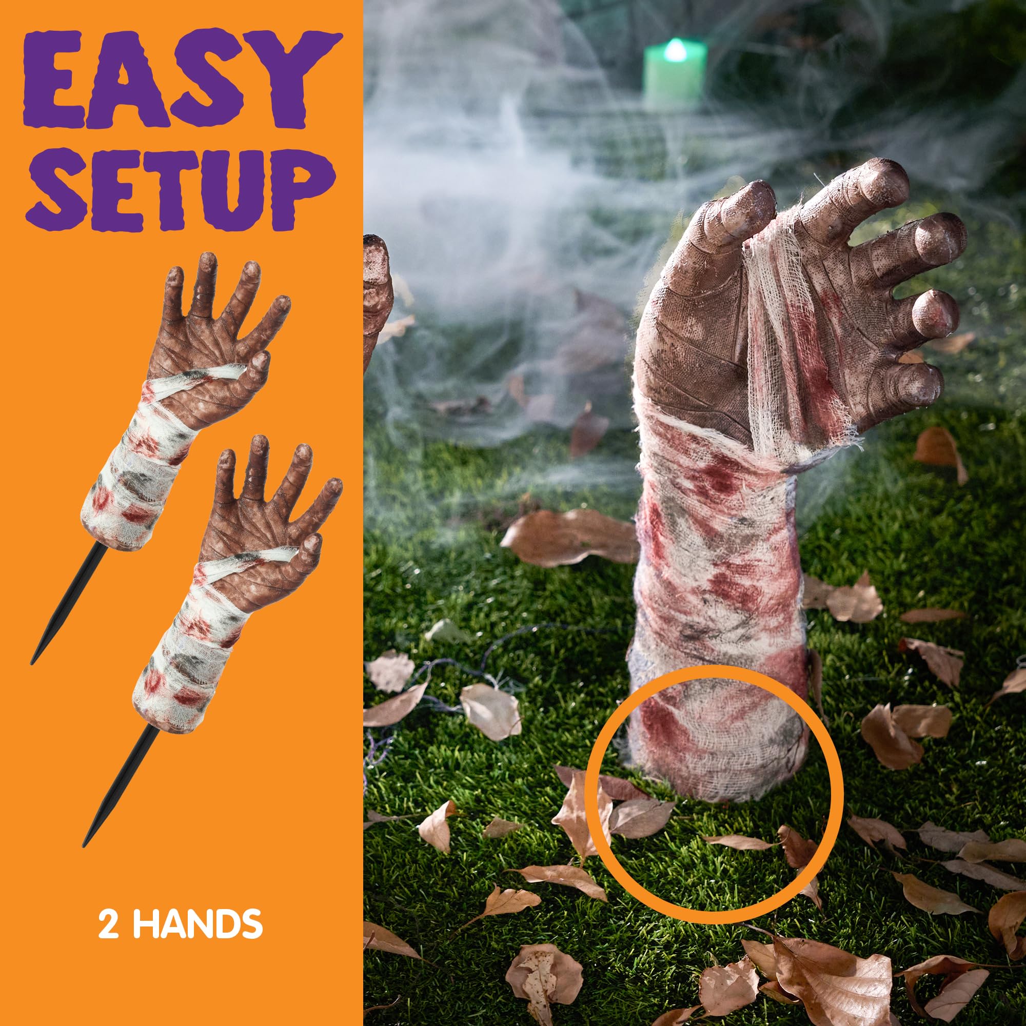 JOYIN Halloween Zombie Arm Stakes, Halloween Yard Ground-Breaker Stakes for Halloween Outdoor Yard Decorations