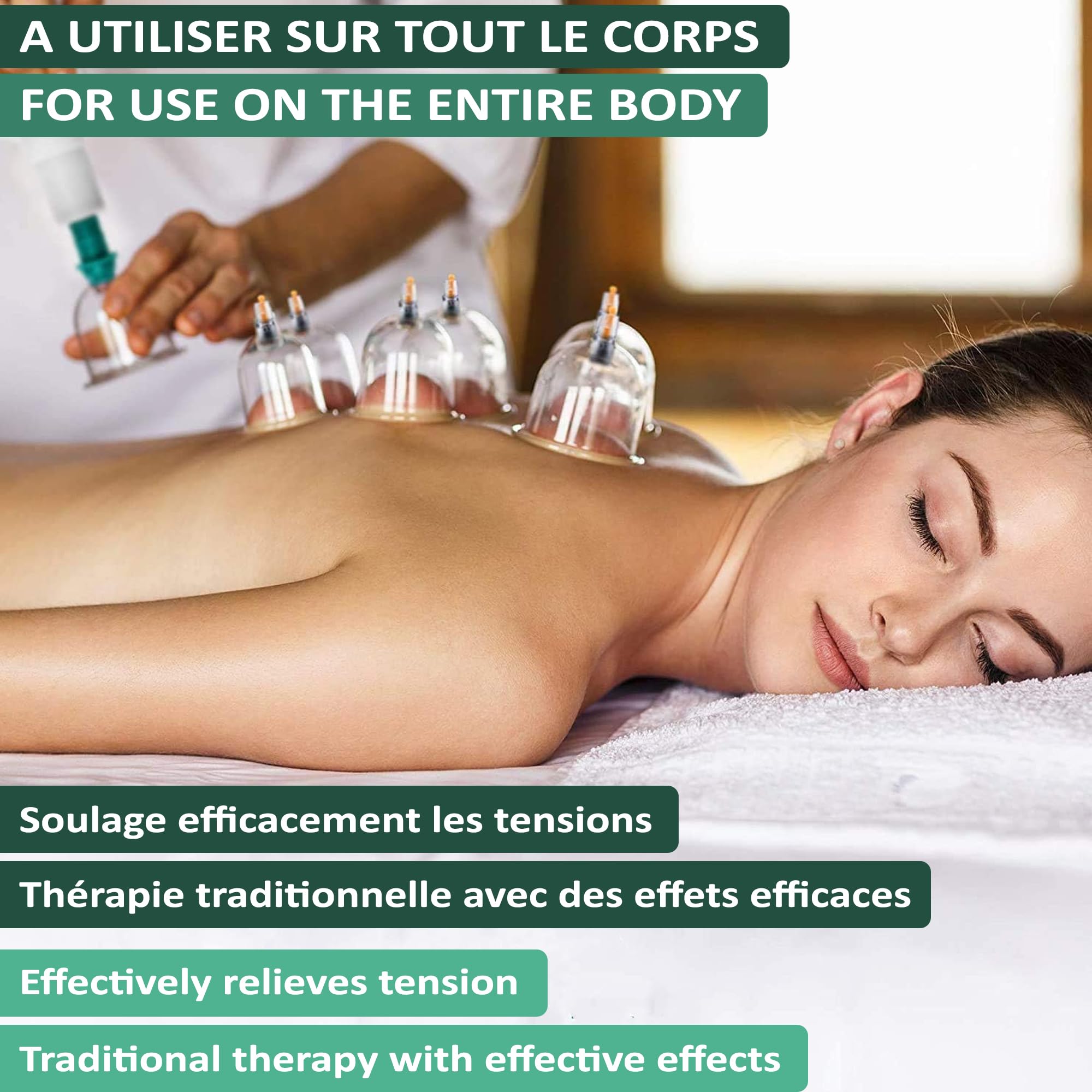 Uplife Cupping Kit for Massage Therapy, 24 Cups Professional Cupping Therapy Set with Magnetics for Muscle Pain Relief & Cellulite Reduction, Chinese Vacuum Cupping Set with Manual Pump for Home & Spa