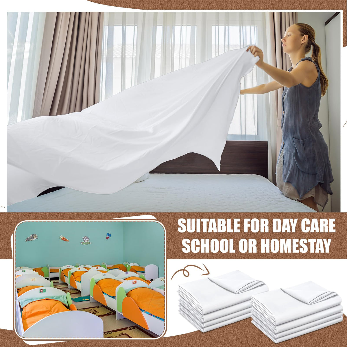SmoothNovelty 30 Pack Flat Sheets Bulk Soft Microfiber Sheets Bed Sheet Dust Poof Cover for Motel Rental Properties Hospital Auction Home Curtain(Twin,White)