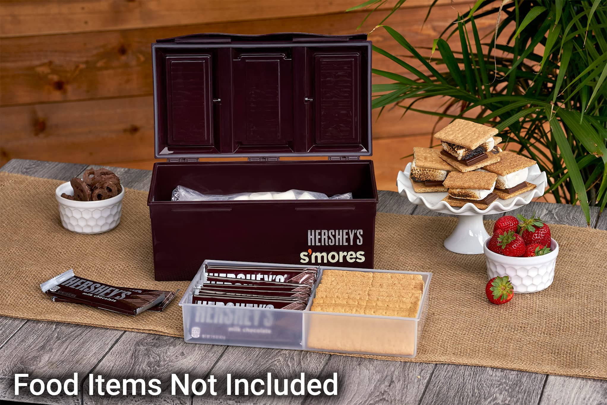 Mr. Bar-B-Q Hershey's S'mores Caddy Tray Organizer, FOOD ITEMS NOT INCLUDED, Store All Essentials for Making S'mores On The Go for Picnics, Tailgating with Removable Tray & Carrying Handle 00262HSY
