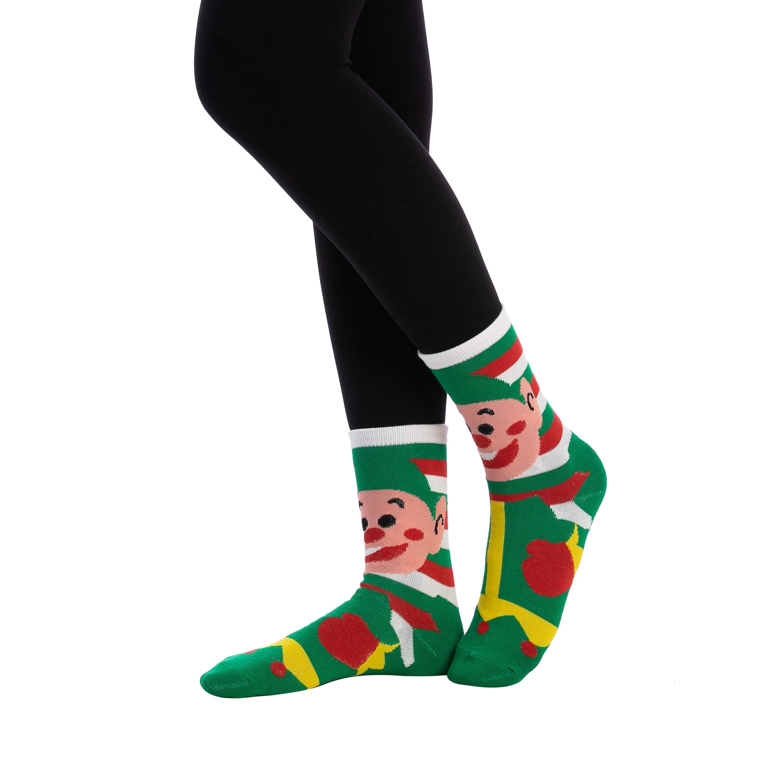 JOYIN 12 Packs Christmas Socks Women Colorful Funky Paint Crew Socks for Women Men for Christmas, Holiday or Birthday Gift
