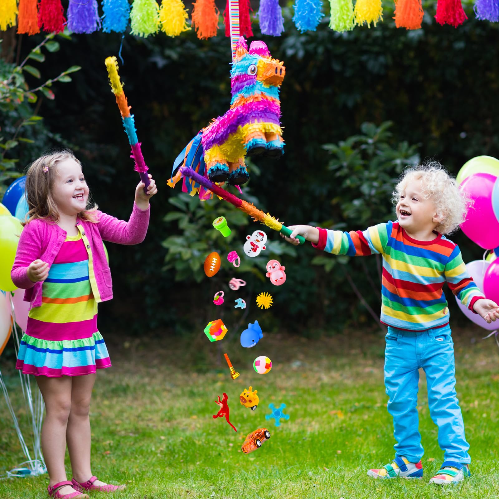 GOAUS Easter Egg Fillers Party Favors for Kids, 220 Pcs Small Toys Prizes Bulk, Goodie Bags Stuffers, Treasure Box Toys for Classroom, Prize Box Birthday Goody Bag