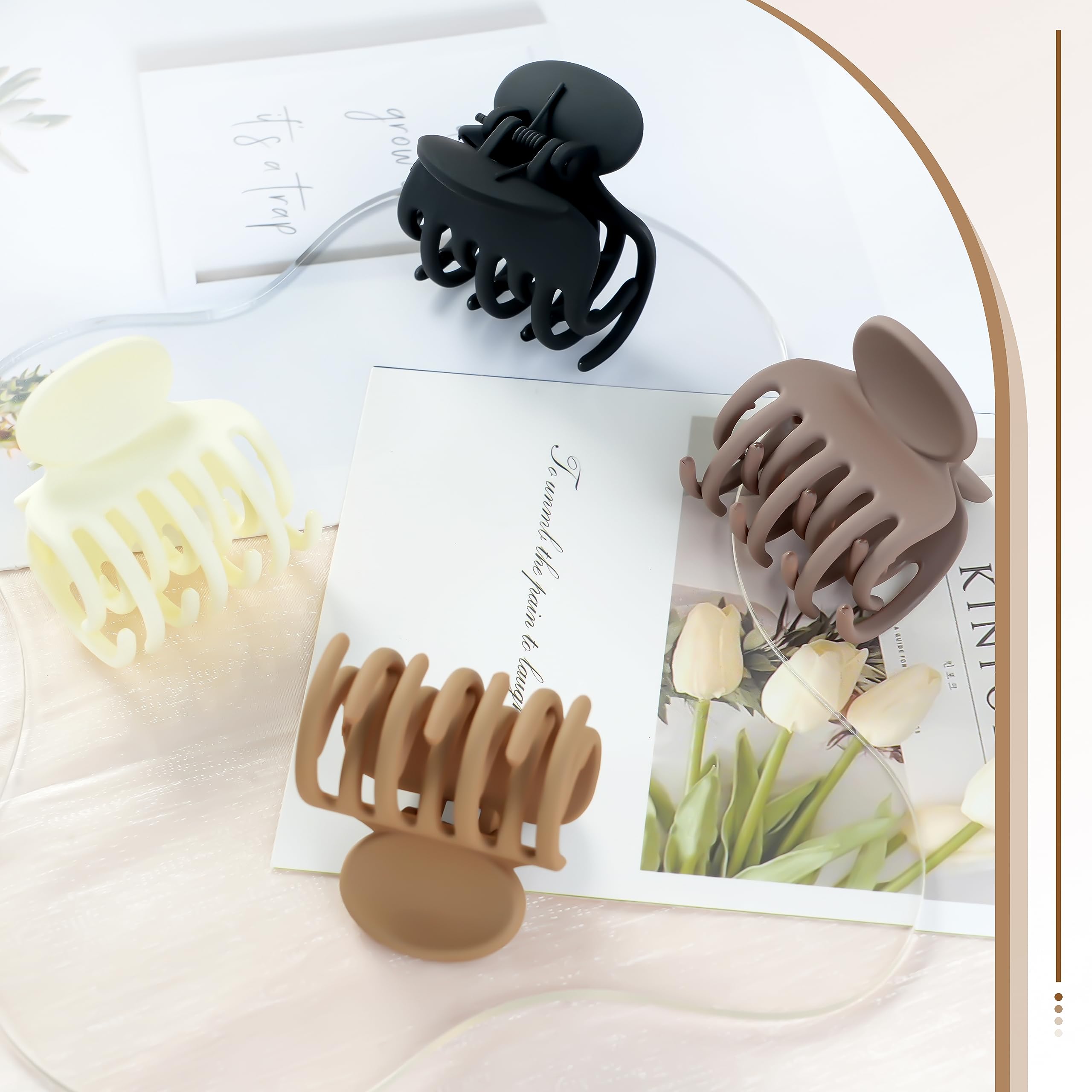 Double Row Teeth Hair Accessories, 20 Pack Matte No-slip Small Claw Clips for Thin Hair