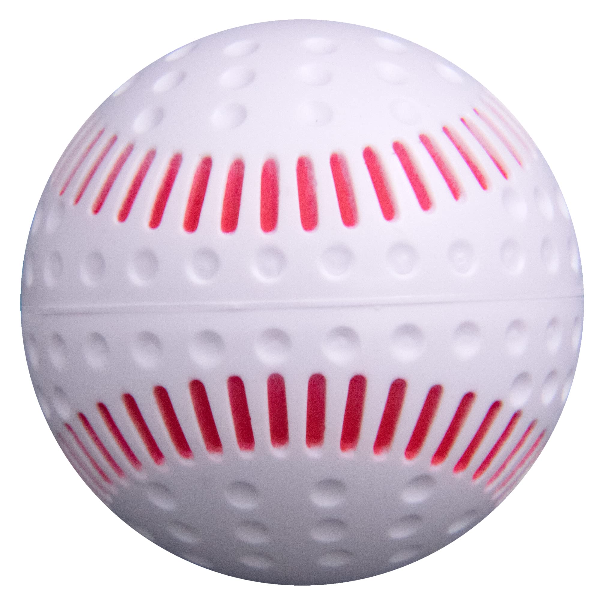 Baden White Dimpled Baseballs with Red Seams | High-Durability for Pitching Machines, Consistent Training, 12-Pack