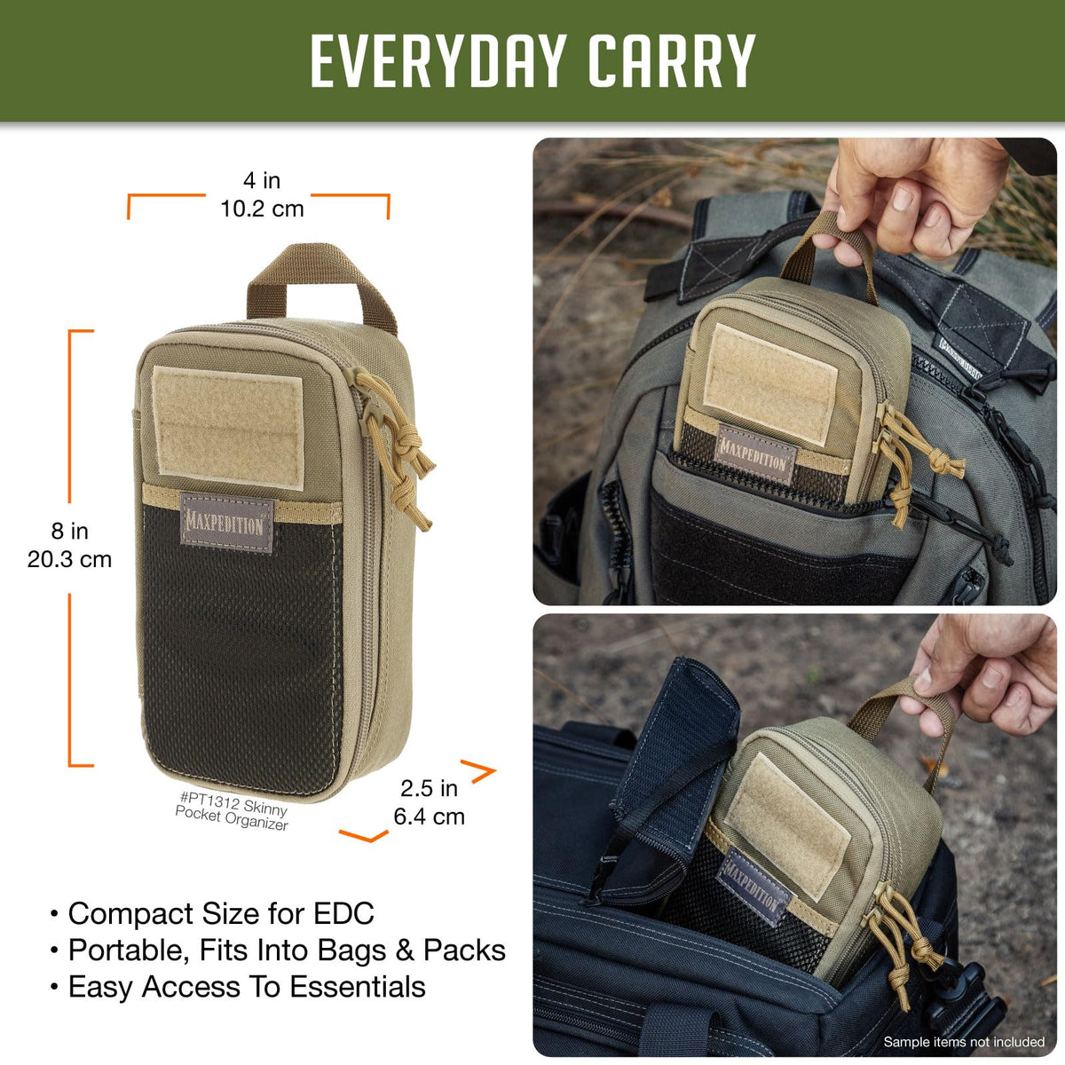 Maxpedition Skinny Pocket Organizer, Khaki