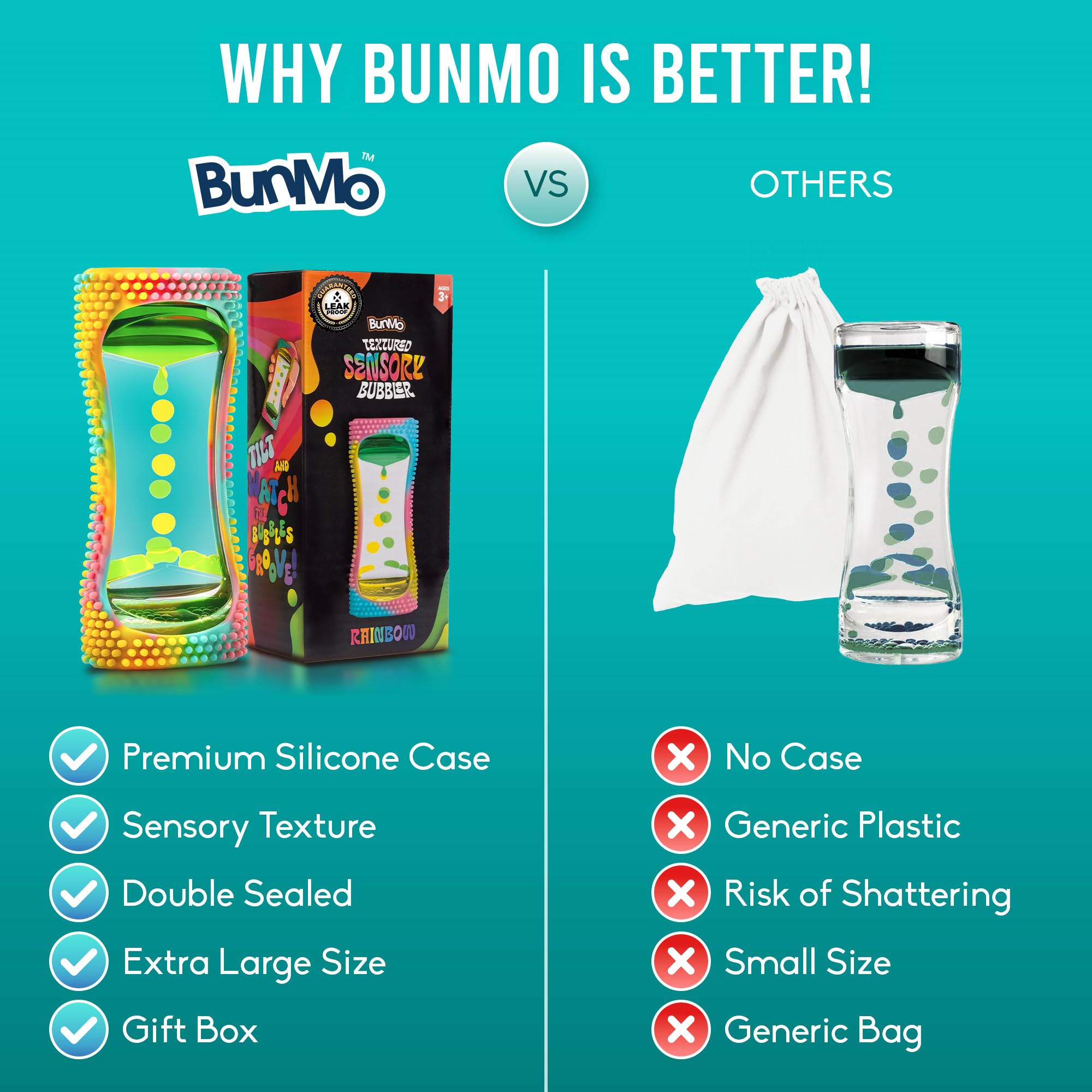 BUNMO Liquid Motion Bubbler Sensory Toys - Sensory Stocking Stuffers for Kids - Rainbow Liquid Motion Bubbler Sensory Toys - Sensory Stocking Stuffers for Kids - Green