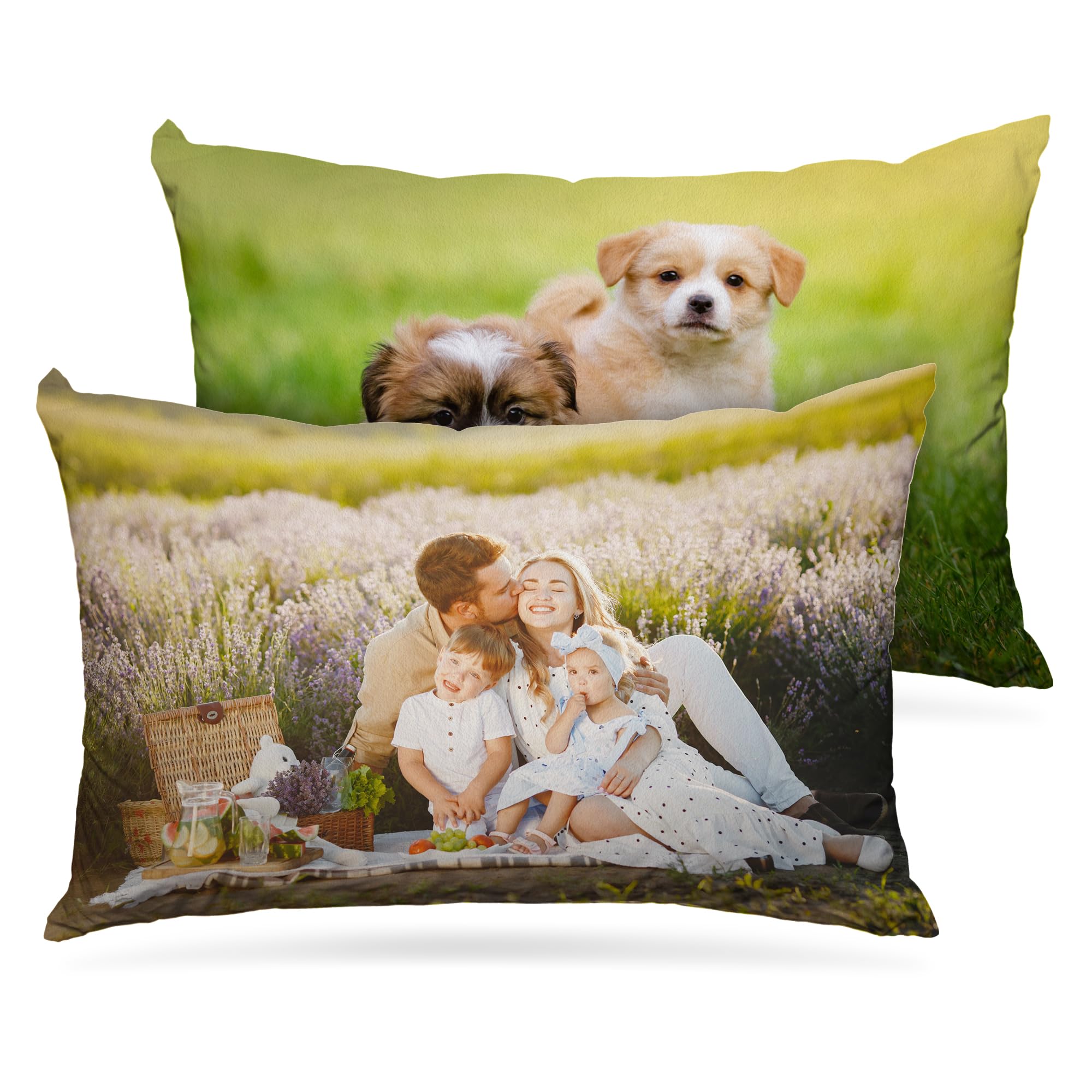 GagetElec Custom Pillows with Picture,Personalized Pillowcover with Photo,Custom Couple Gifts,Two-Sides Design Printed (20 Inch X 30 Inch,2Pack)