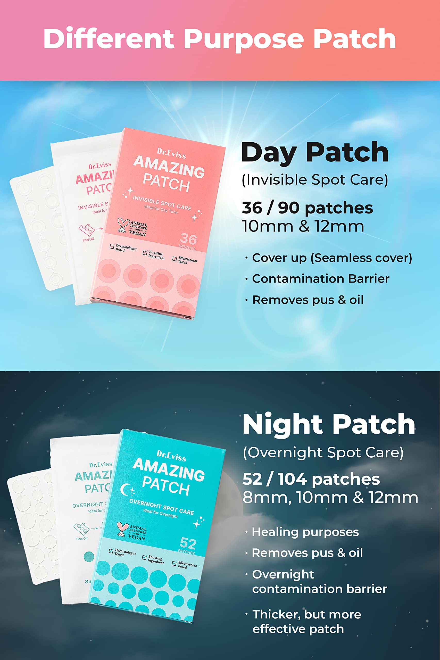 Dr.Eviss Amazing Patch Overnight Spot Cover 104ea