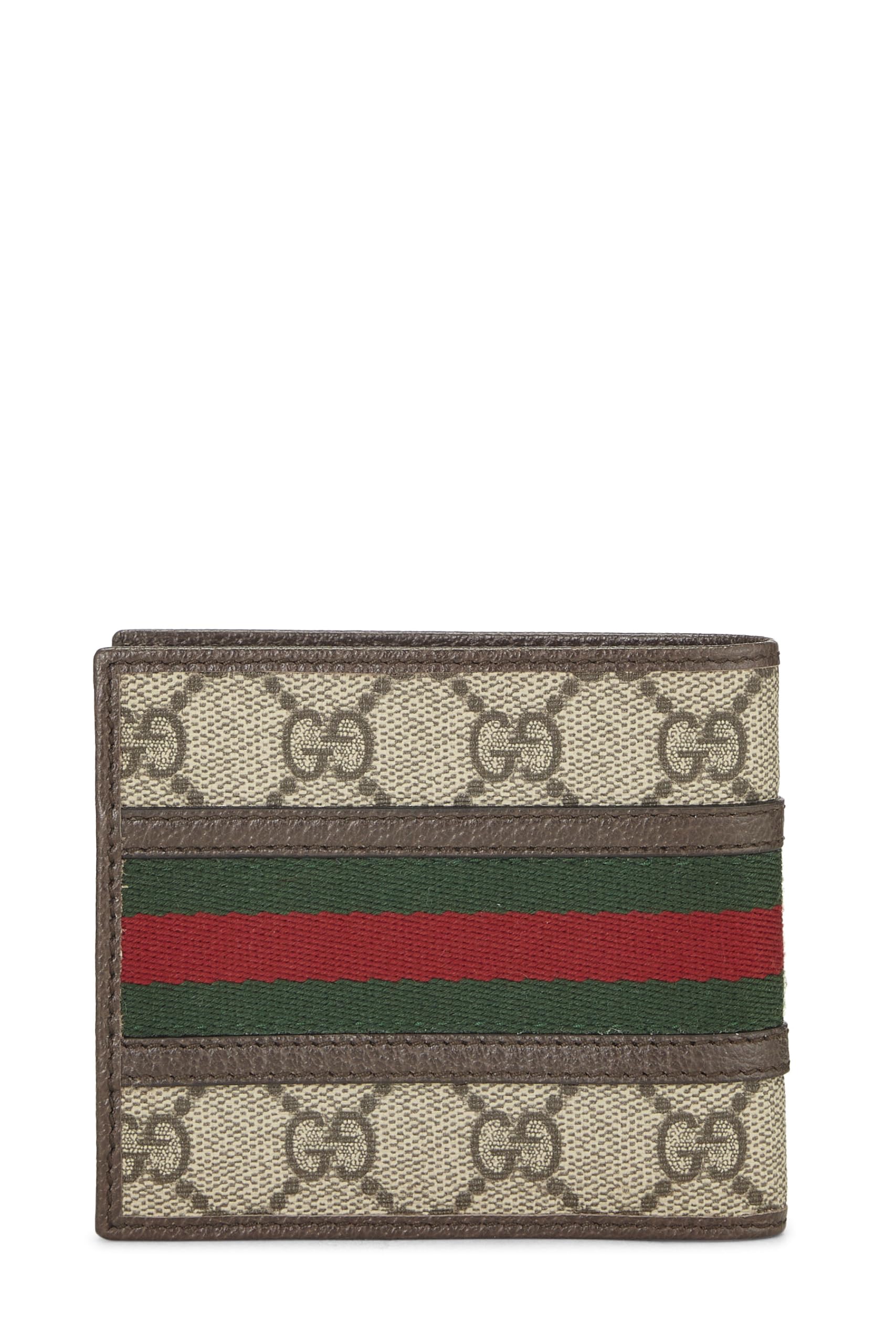 Gucci, Pre-Loved Brown Original GG Supreme Ophidia Coin Wallet, Brown