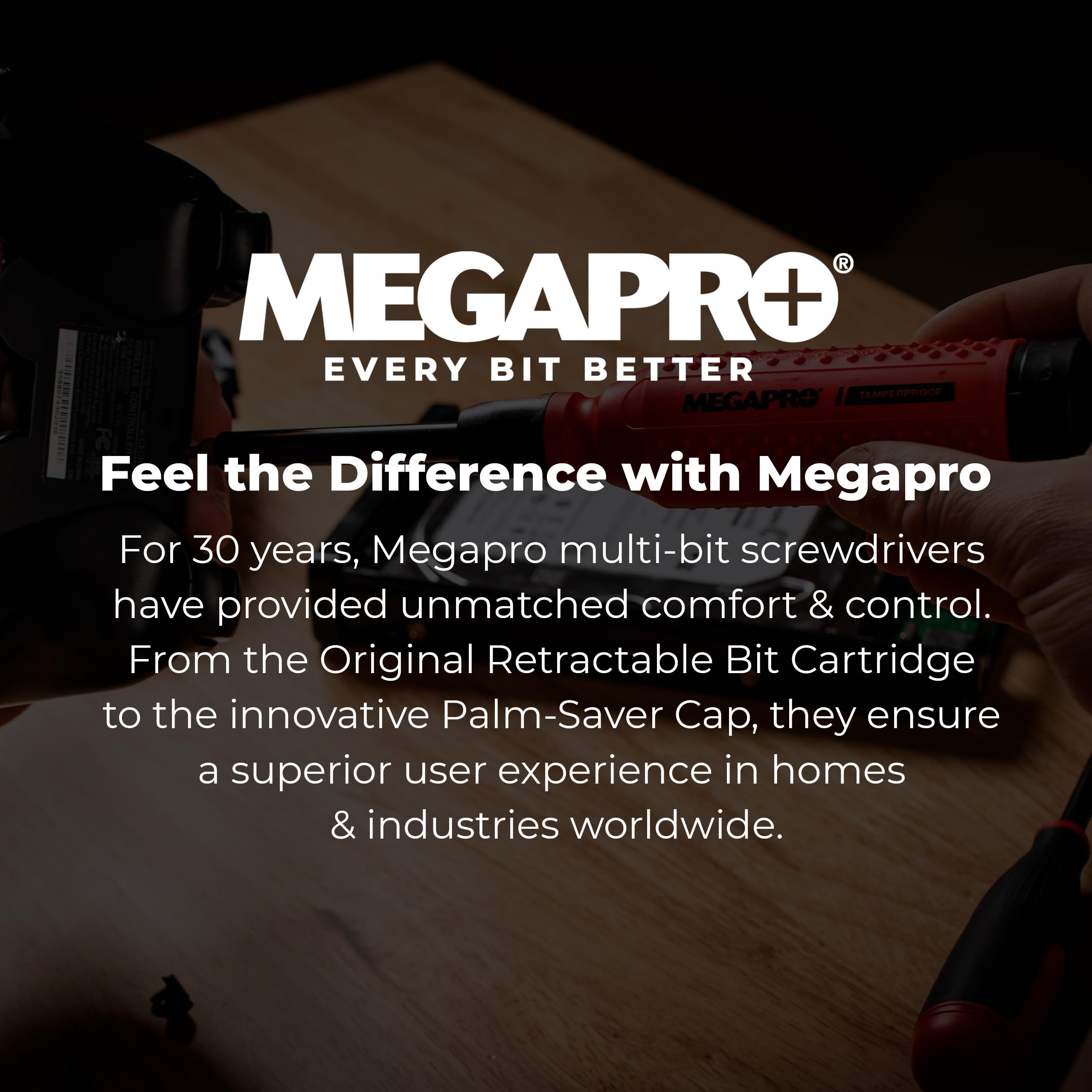 Megapro 151TP - Tamperproof 15-in-1 Multi-bit Screwdriver (Black/Red)