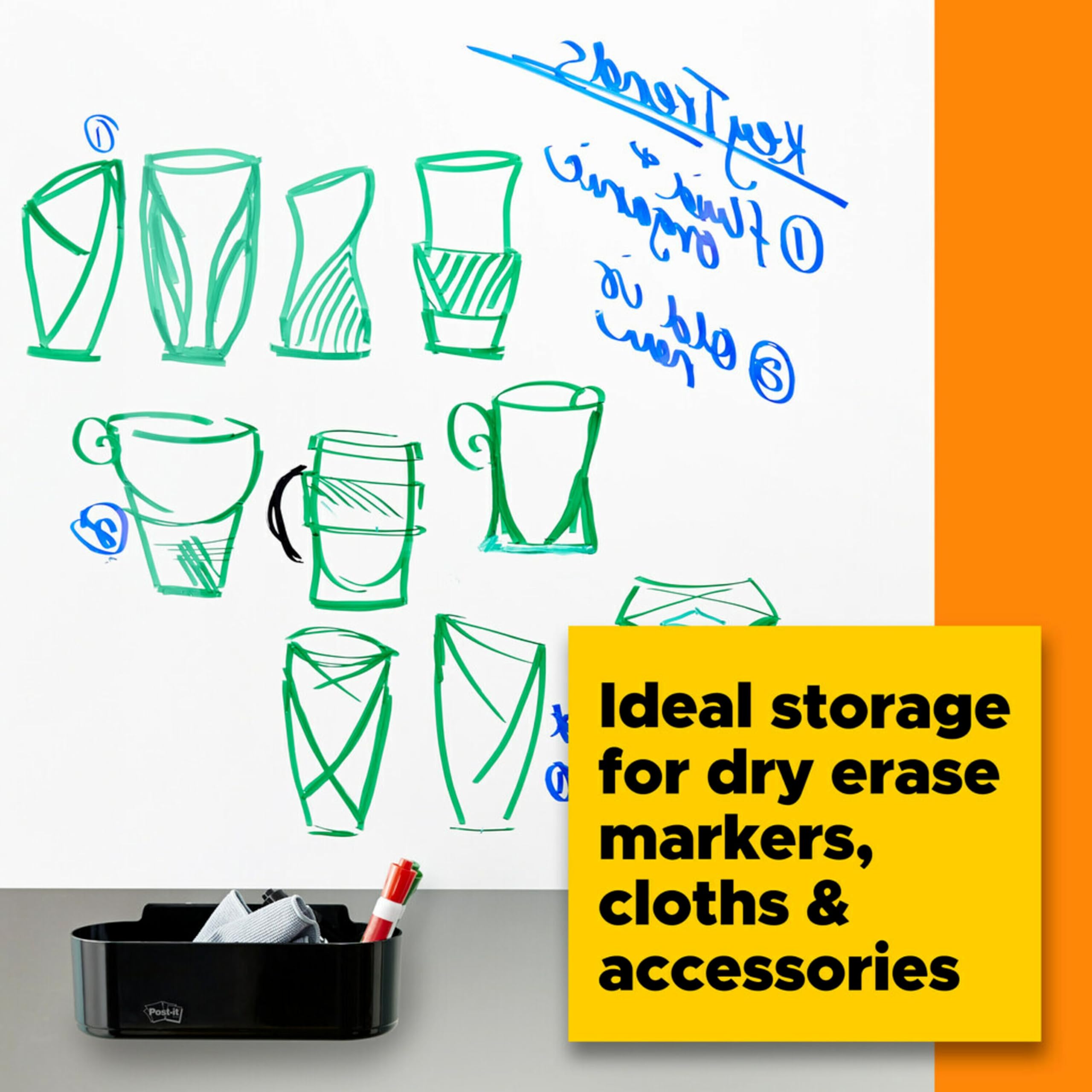 Post-it Dry Erase Accessory Tray, Black (DEFTRAY)