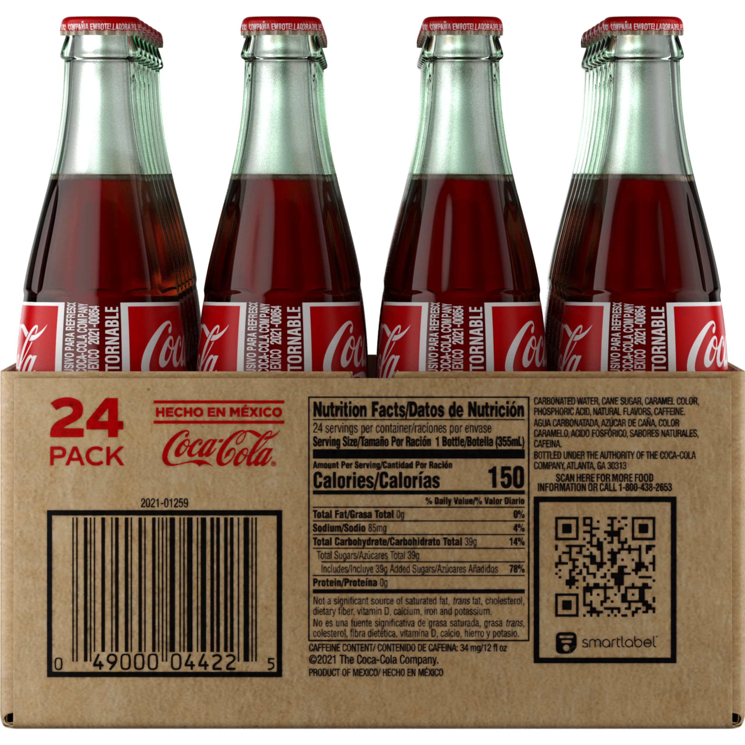 Code de Mexico Coke Glass Bottle, 12 fl oz, 24 Pack