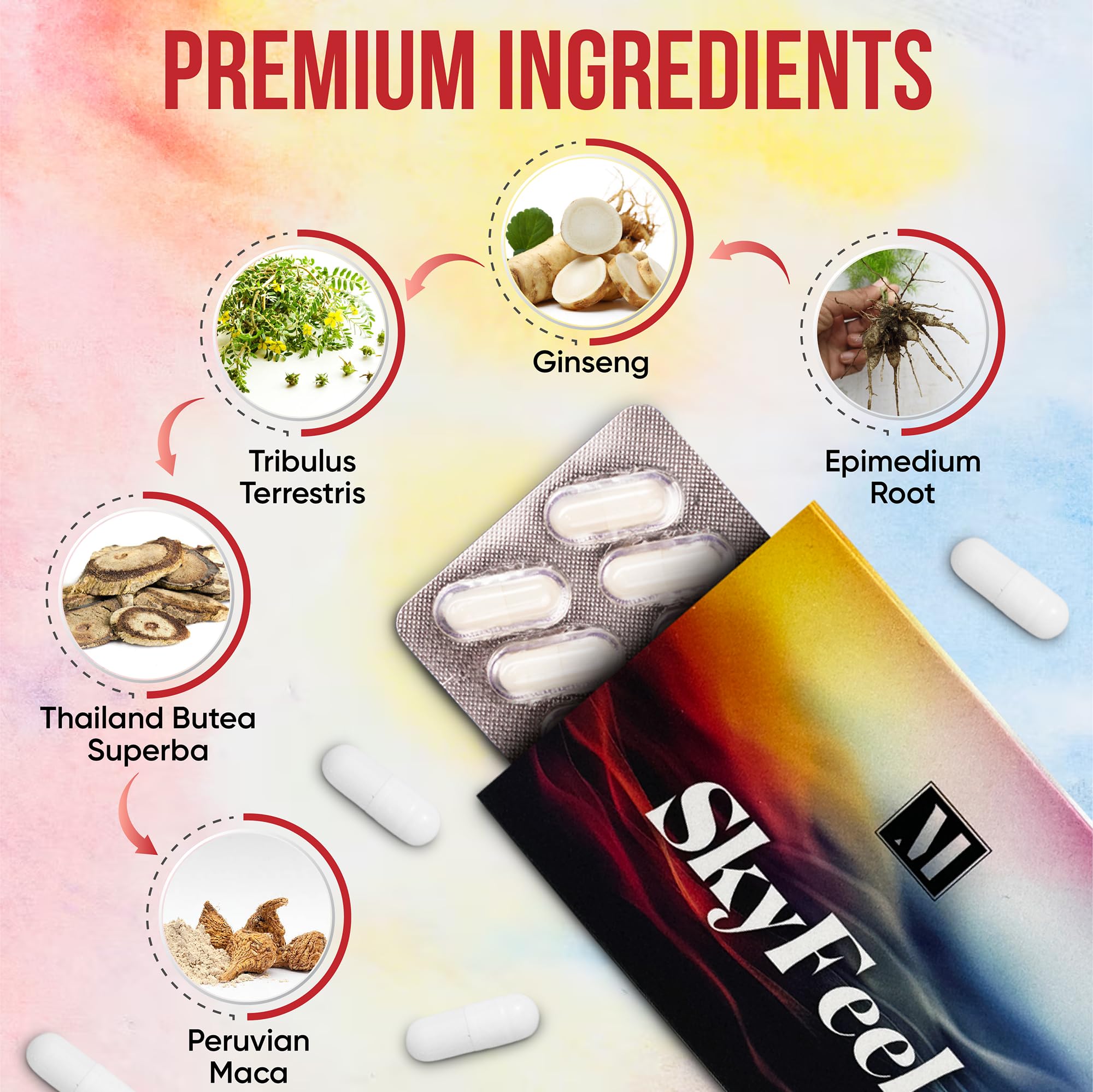 SkyFeel, Maximize Energy, Performance, Vitality and Vigorous Endurance - (10 Pk) Made in The USA