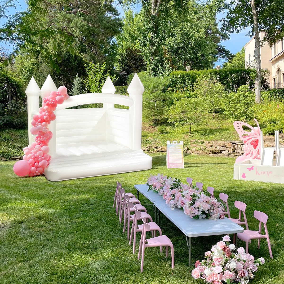 Hmtaolife 13x13x10ft PVC Commercial Grade Inflatable Jumping Castle for Party with 950w Air Blower, Durable and Easy to Set up, for Wedding, Birthday Parties Decorations