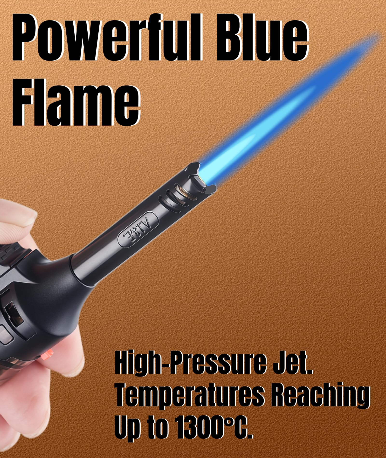 8 Pack Butane Torch Lighter, Mini Refillable Windproof Jet Flame Lighters with Safety Lock, Refillable Adjustable Flame Butane Gas Lighter for Candle Camping Fireplace BBQ Grill(Fuel Not Included)