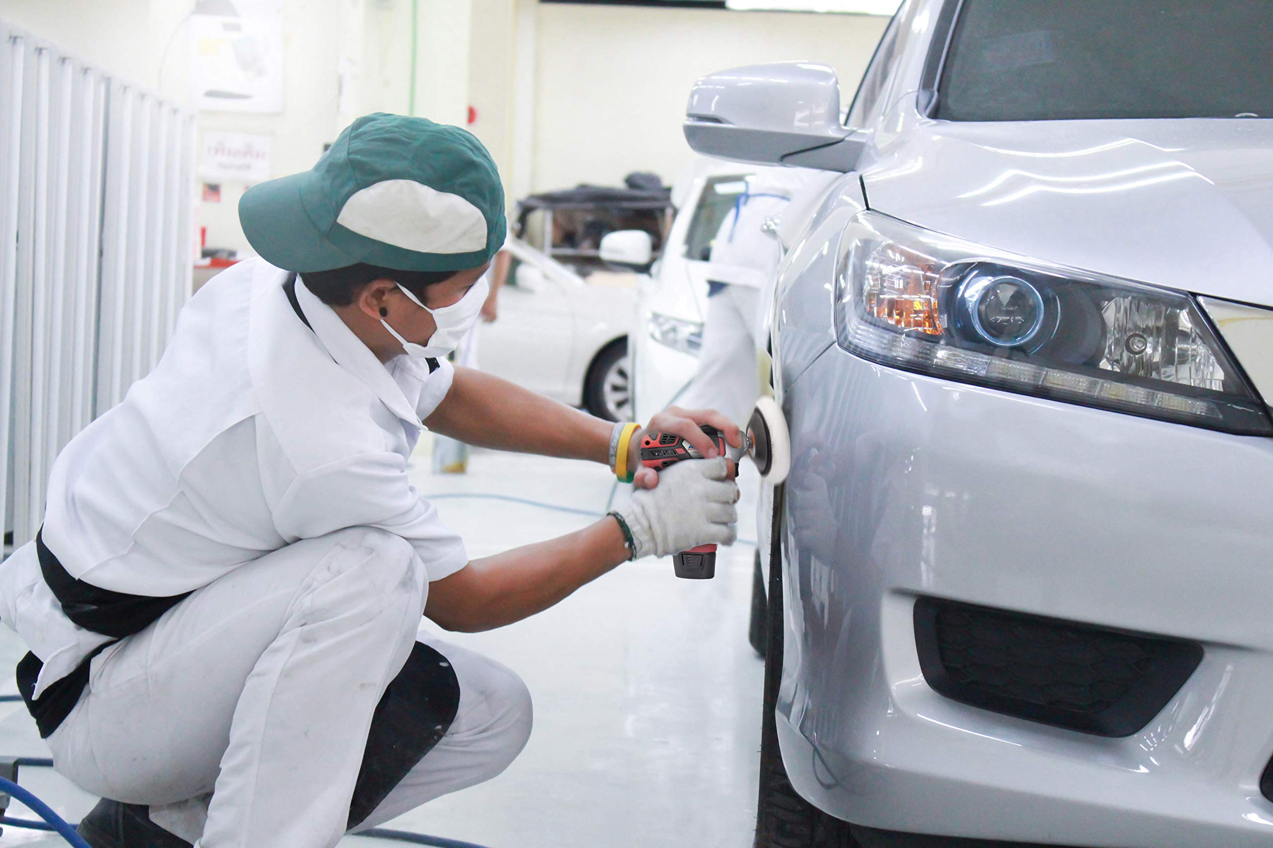 ACDelco Mini Cordless Polisher Tool Set 2 Speed 12V 3” Pad, Set with 2 Li-ion Batteries, Charger, and Accessory Kit, G12 Series ARS1214,Red