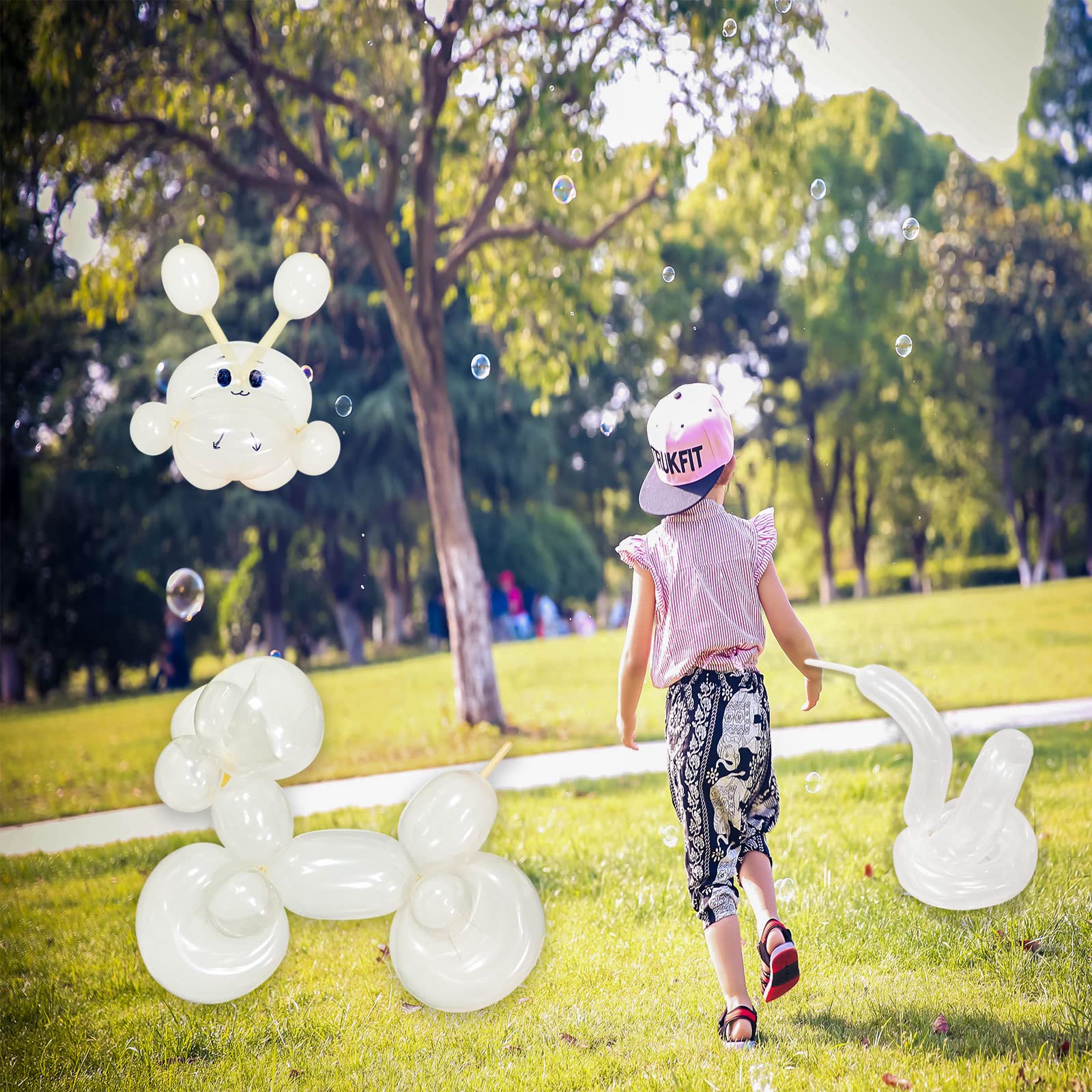 ZBYDNG 260 Balloons Clear, Thickening Long Balloons for Tying Arch, Twisting Latex Animals Magic Modeling Skinny Birthday Balloon for Kid‘s Party Wedding Decoartion Supply 100pcs
