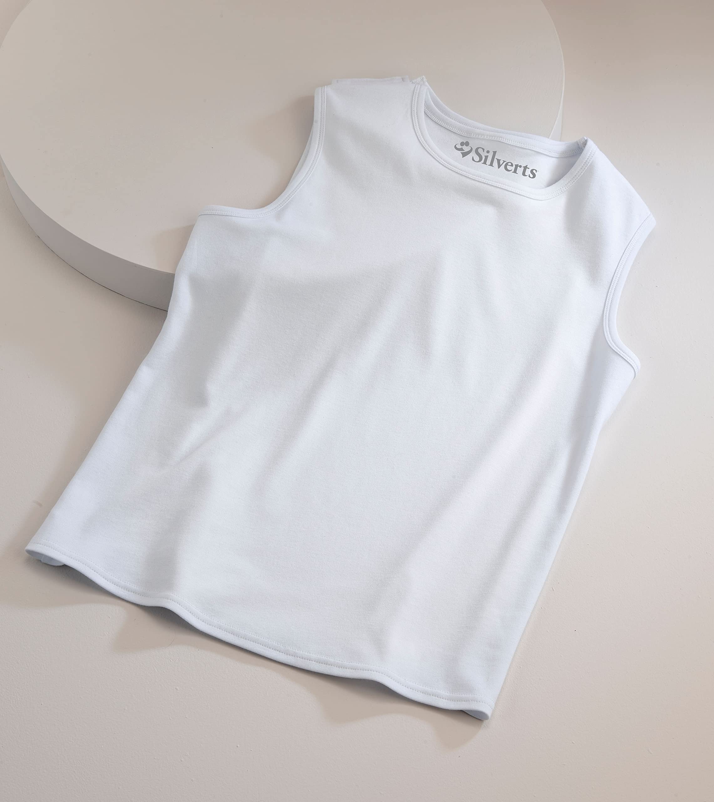 Silverts Women's Adaptive Open Back Sleeveless Top - 3 Pack - True White 2XL