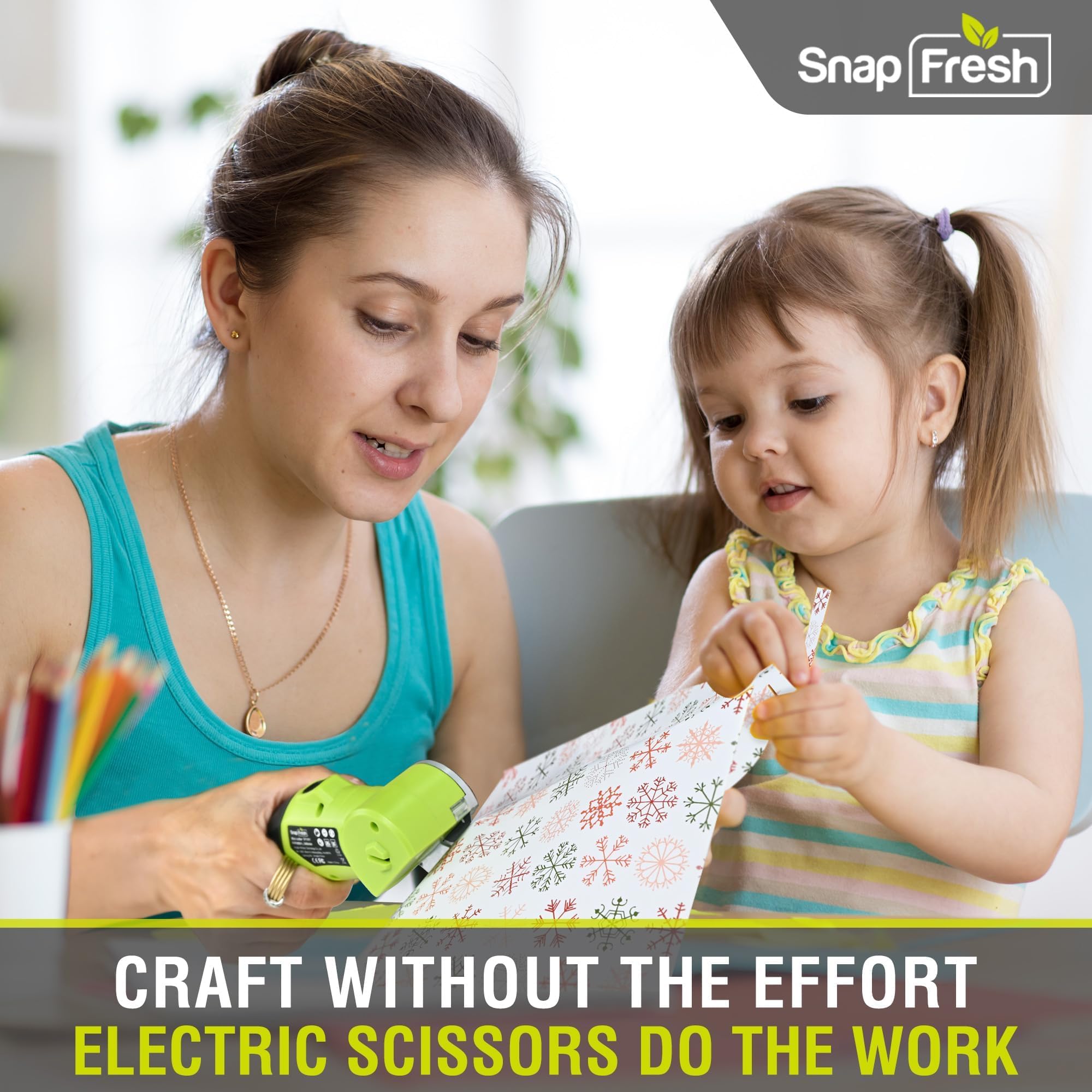 SnapFresh 4V Cordless Electric Scissors, Rechargeable Cardboard Cutter & Box Cutter Rotary Tool, 240 RPM Fabric Carpet Leather Cutter with LED, Extra Blade, 2.0Ah Battery & Storage Bag(SP5091)