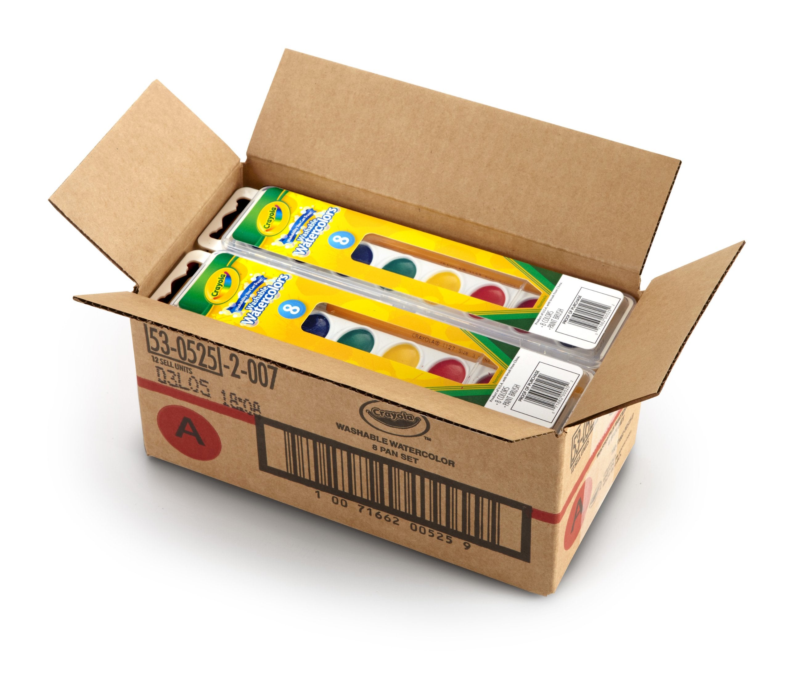 Crayola 8 Pan Set Washable Watercolors,12 Pack, Kids Indoor Activities At Home