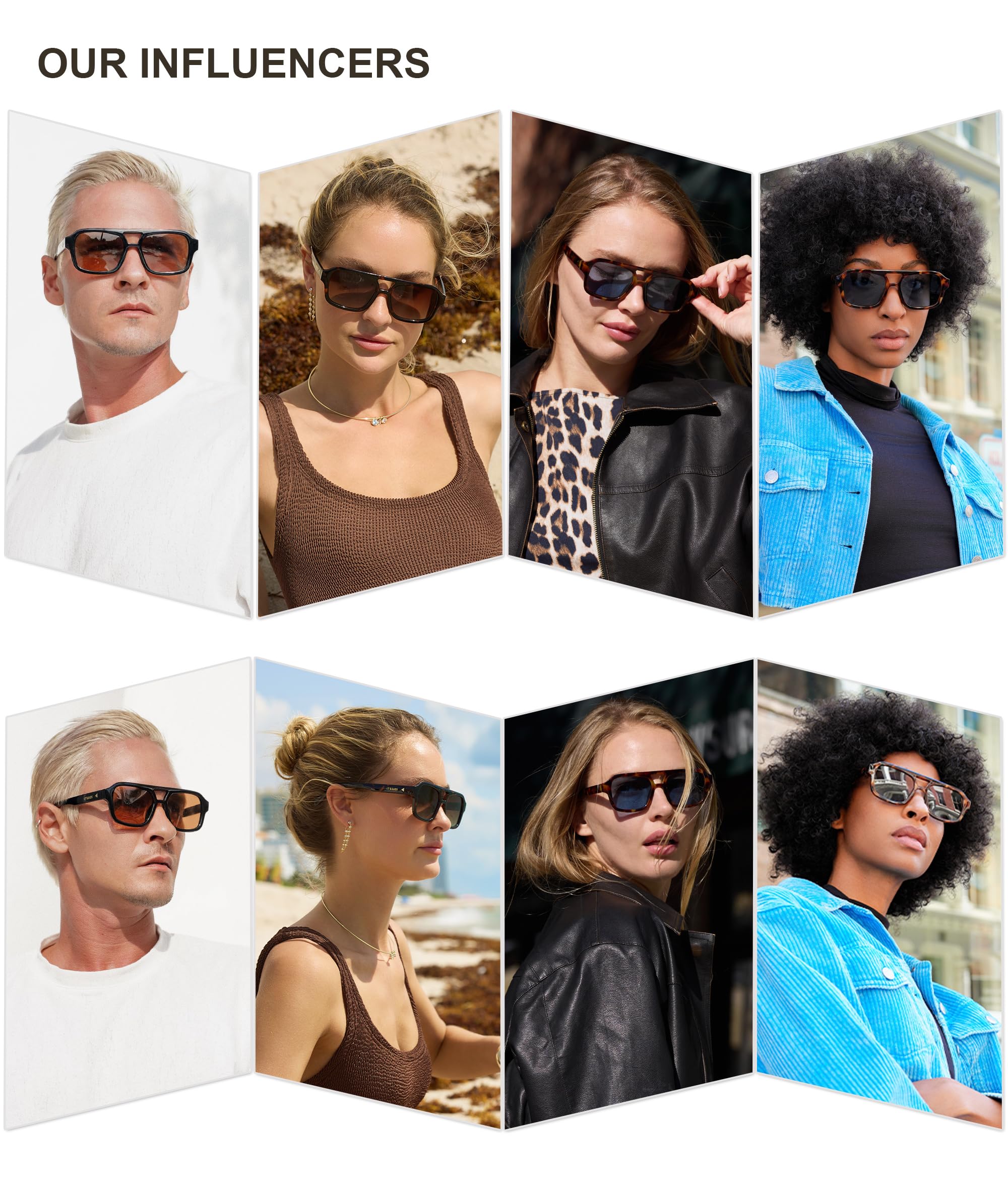 SOJOS Retro Aviator Sunglasses for Womens Mens Polarized Trendy Square Designer Inspired Shades 80s 90s Sun Glasses SJ2342 Yellow/Brown