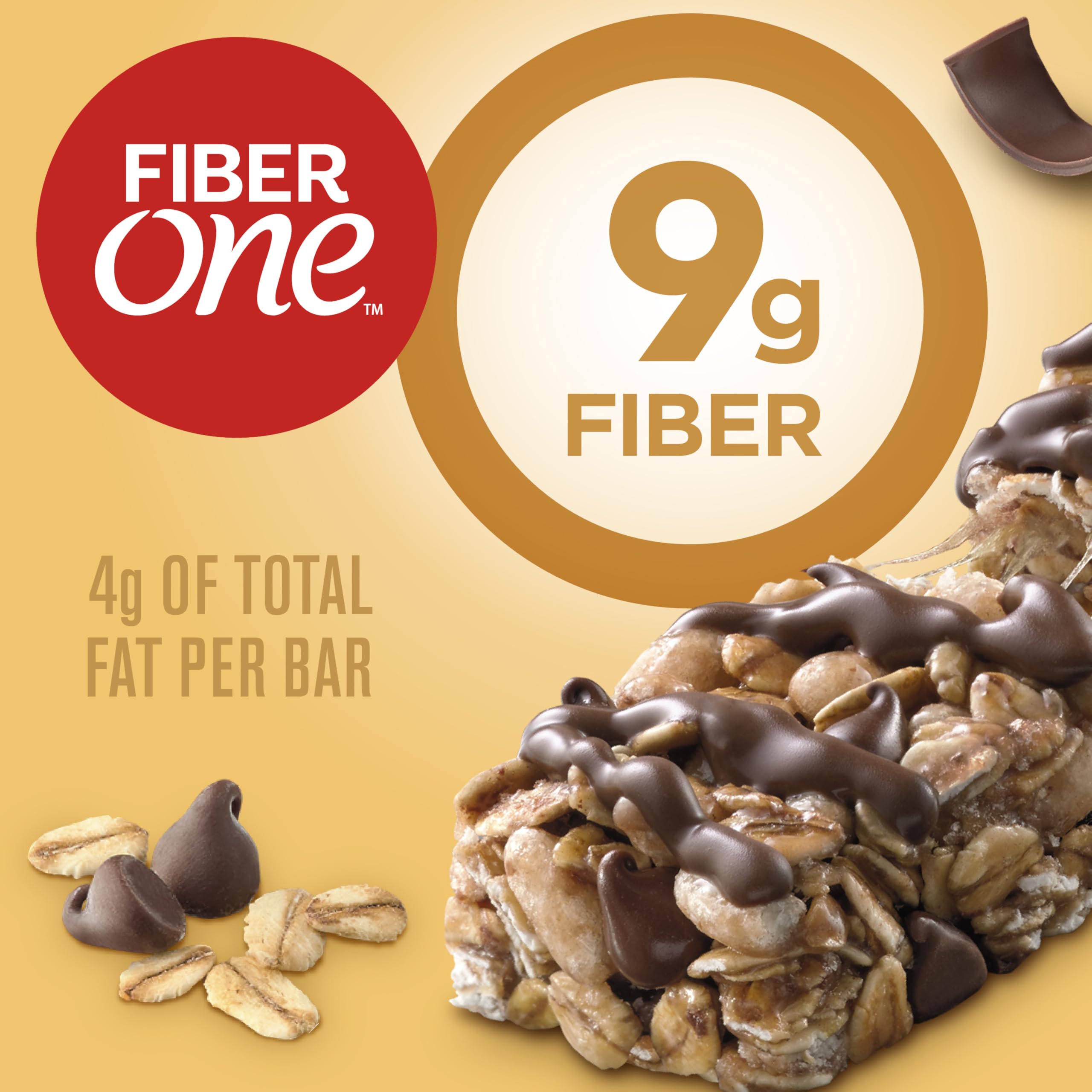 Fiber One Chewy Bars, Oats & Chocolate, Fiber Snacks, 14.1 oz, 10 ct