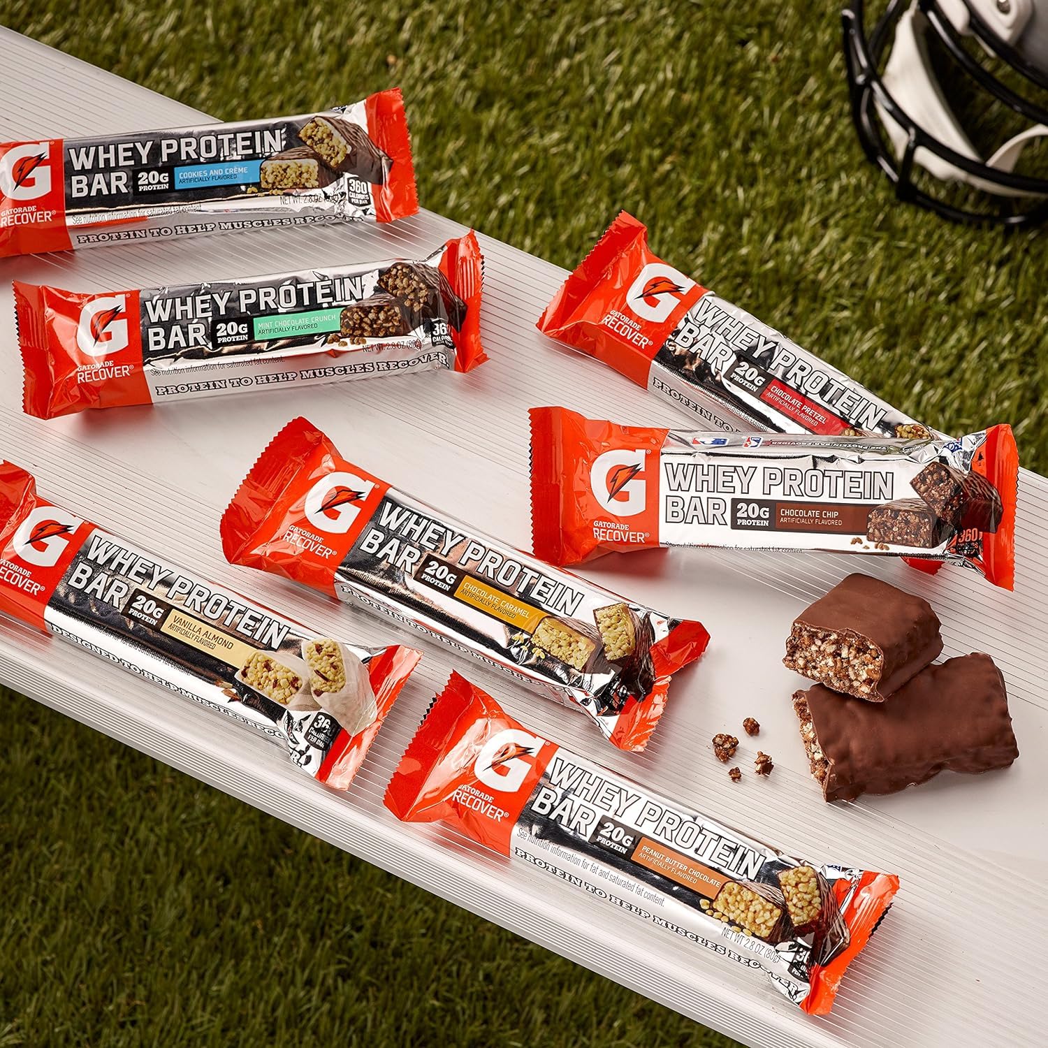 Gatorade Whey Protein Recover Bars Chocolate Caramel, 2.8 Oz, 6 Ct