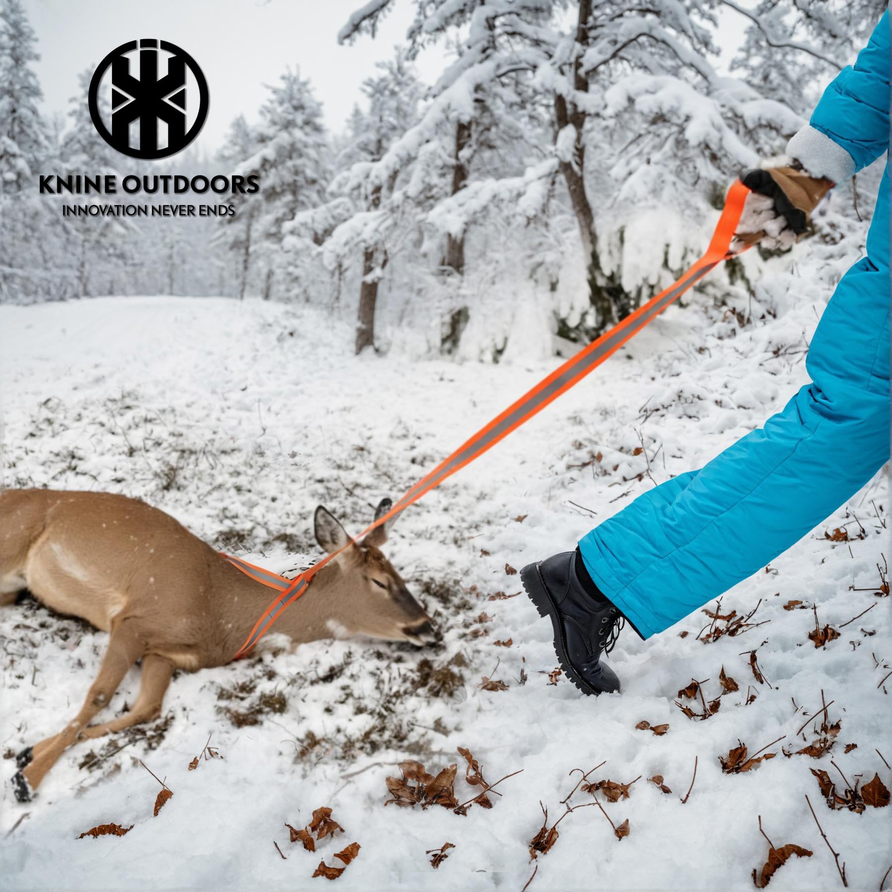 KNINE OUTDOORS Field Dressing Kit with Deer Drag Harness and Butt-Out Tool, Hunting Accessories for Men, Deer Hunting Gear, Big Game Dressing Tool, Heavy Duty Deer Drag Strap