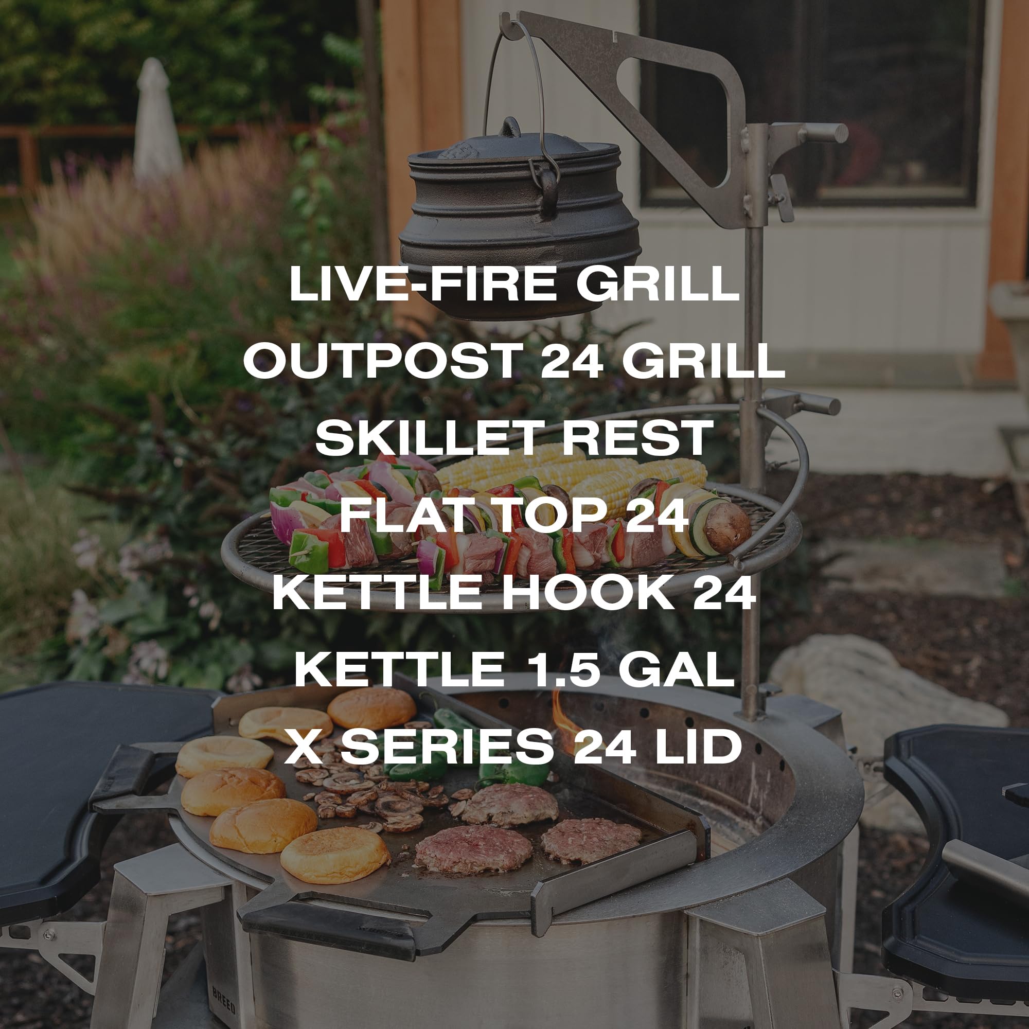 Breeo Live-Fire Grill - Outdoor Fire Pit, Portable Wood Stove, Firepit Grills - For BBQ, Pizza, Burger, From Grilling to Searing - Campfire Cooking Equipment - Compatible with All X24 Accessories