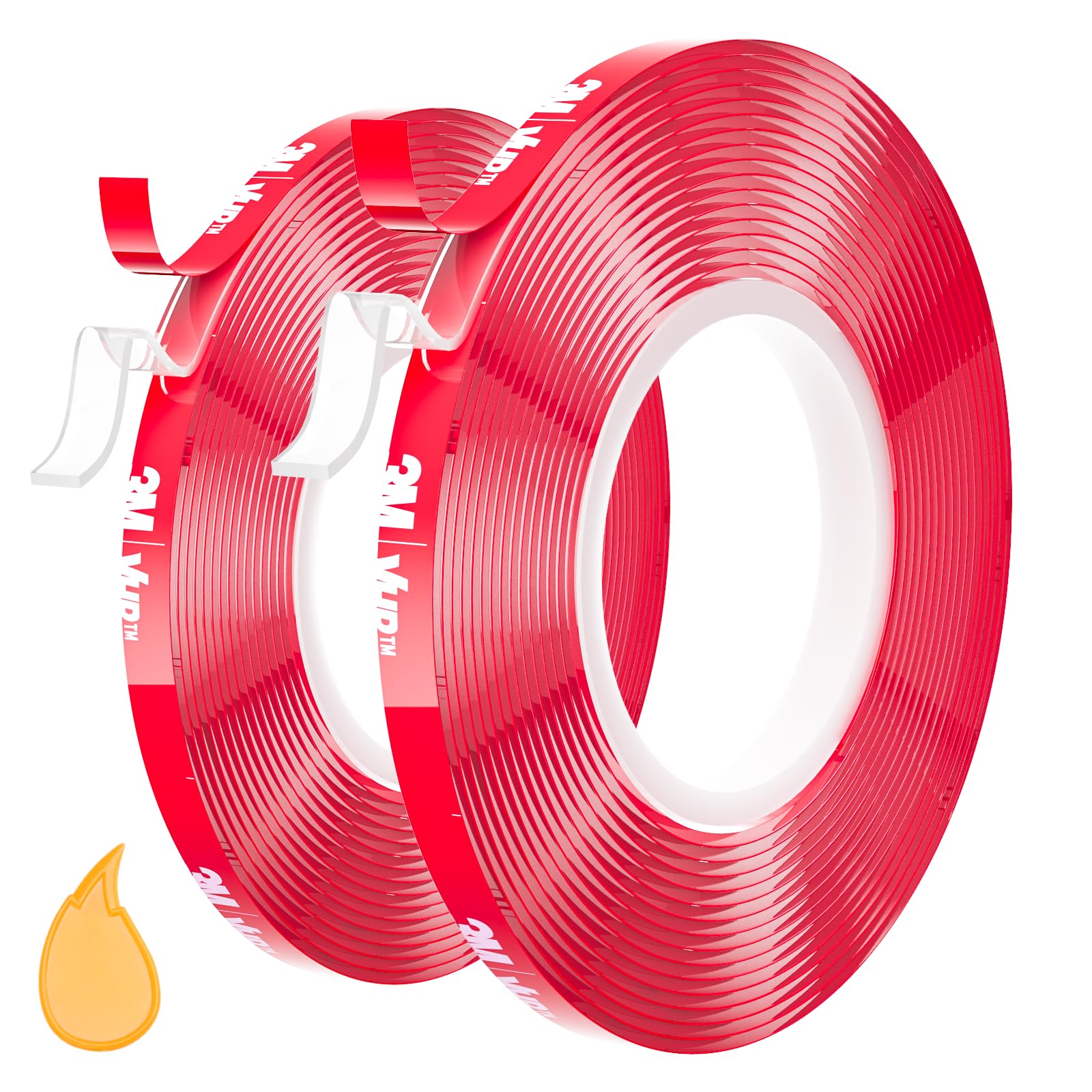 PHIXBEAR 0.2in Double Sided Tape Made of 3M, Double Sided Tape Heavy Duty, Thickening, No Damage, Textured Surfaces Friendly, for LED Strips, Car Decoration, Rain Visor, Spoiler, Walls, and Posters