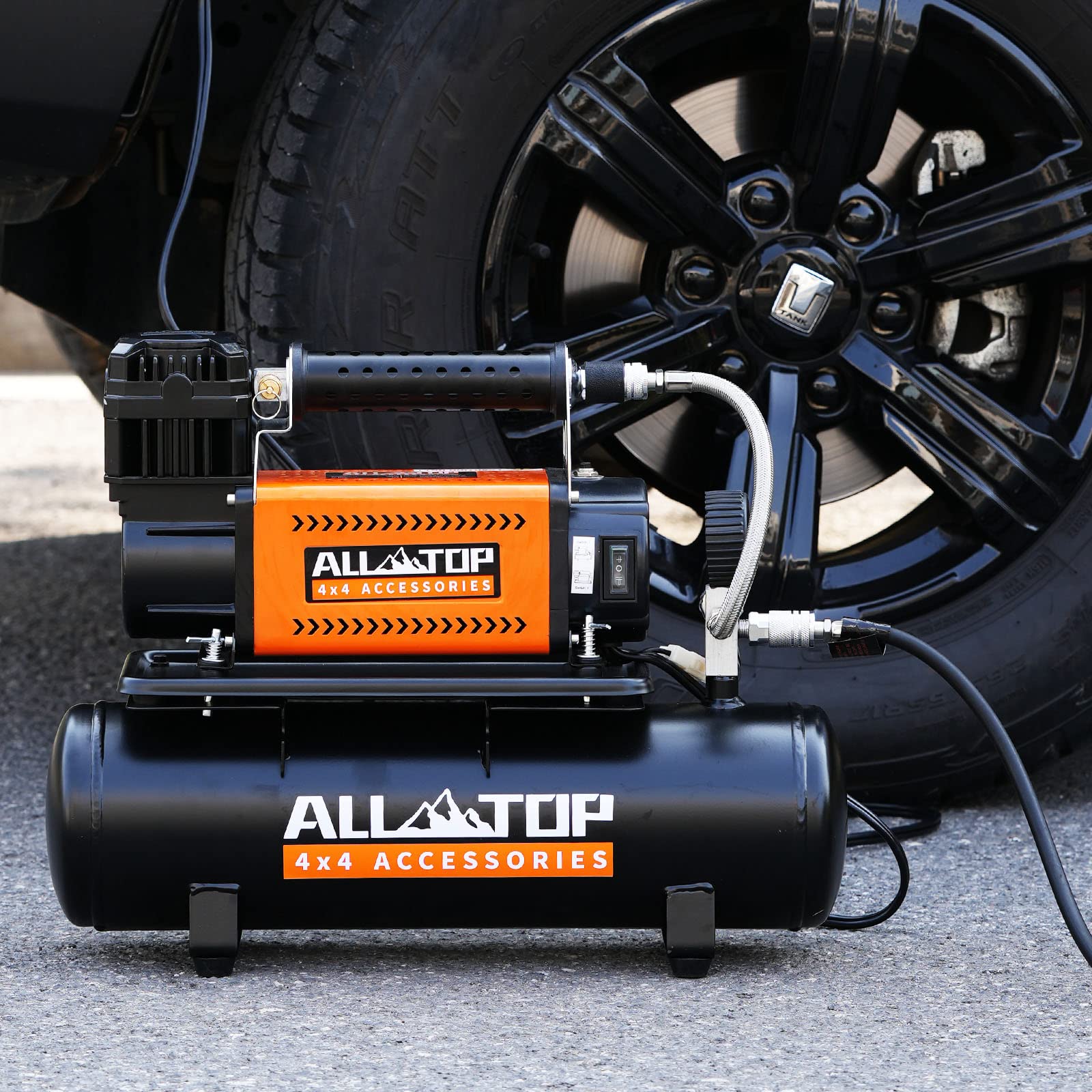 ALL-TOP Air Compressor with 6L Tank Kit,12V Portable Inflator & Oil-Free Steel Tank 6-Liter, Offroad Air Compressor for Truck Tires, Heavy Duty Air Pump Max 150PSI for SUV 4x4 Vehicle RV Tire