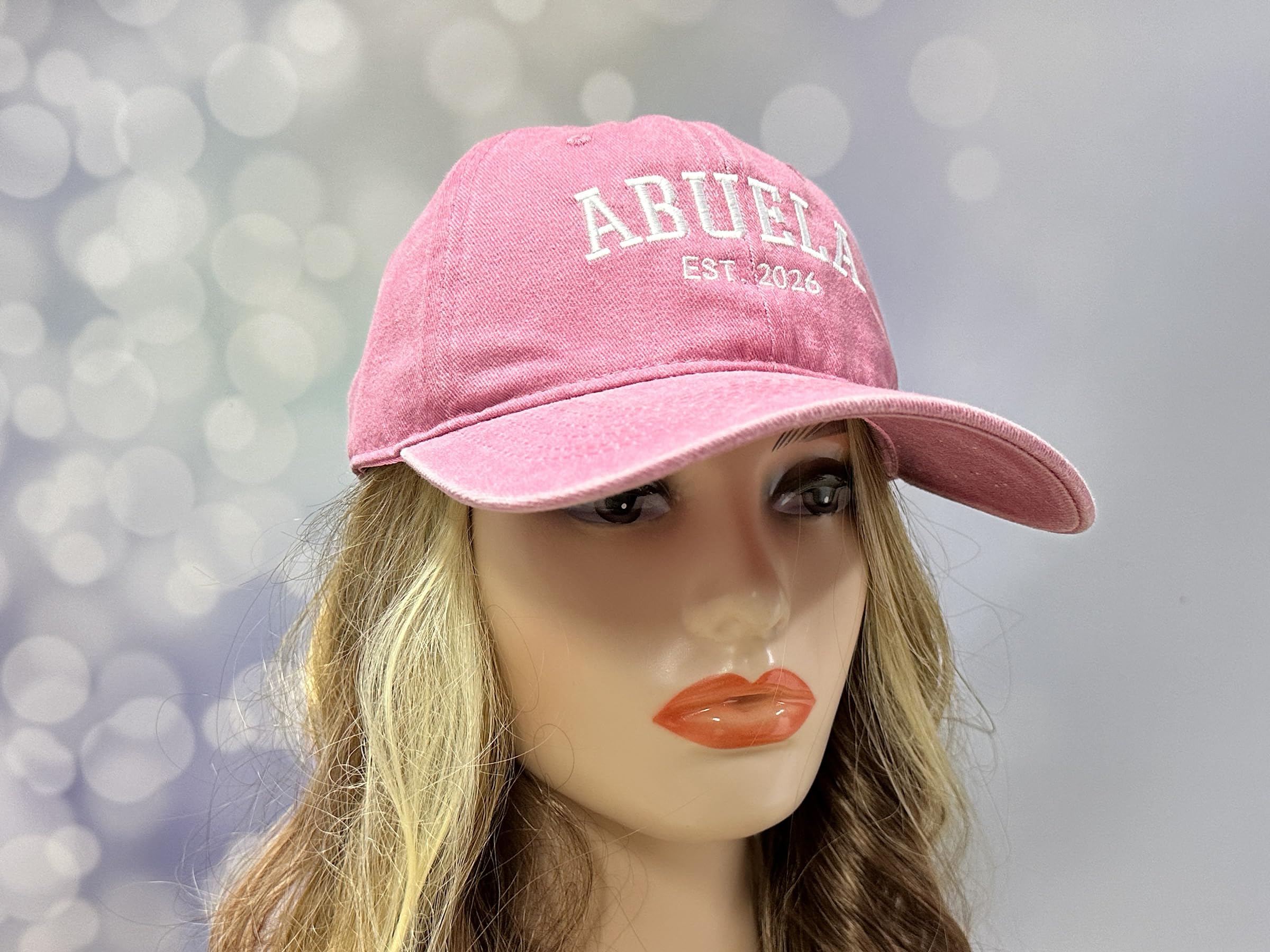 GDIQ Abuela Established 2026 Hat, Gifts for New First Time Grandma, Abuelita, Nana, Embroidered Washed Cotton Baseball Cap for Women