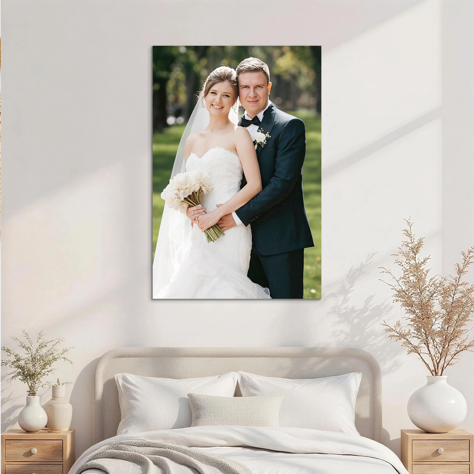 GagetElec Custom Canvas with Your Photos, Personalized Canvas Wall Art, Couple Canvas Prints, Leave Behind Eternal Moments of Love, Photo Prints for Bedroom & Living Room Decor (16" X 24")