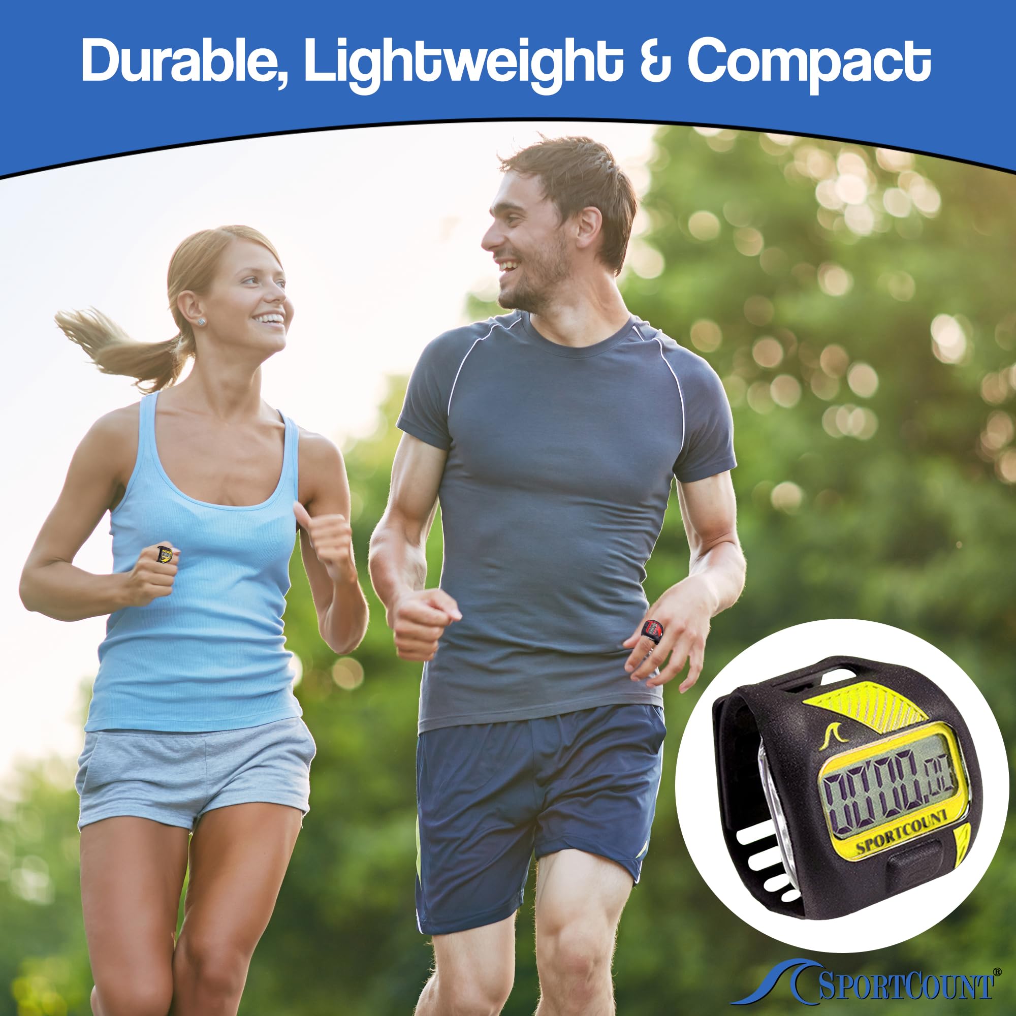 SC SportCount Finger Stopwatch Swim Timer - Waterproof Handheld Swimming Stopwatch for Running, Training, and Cycling