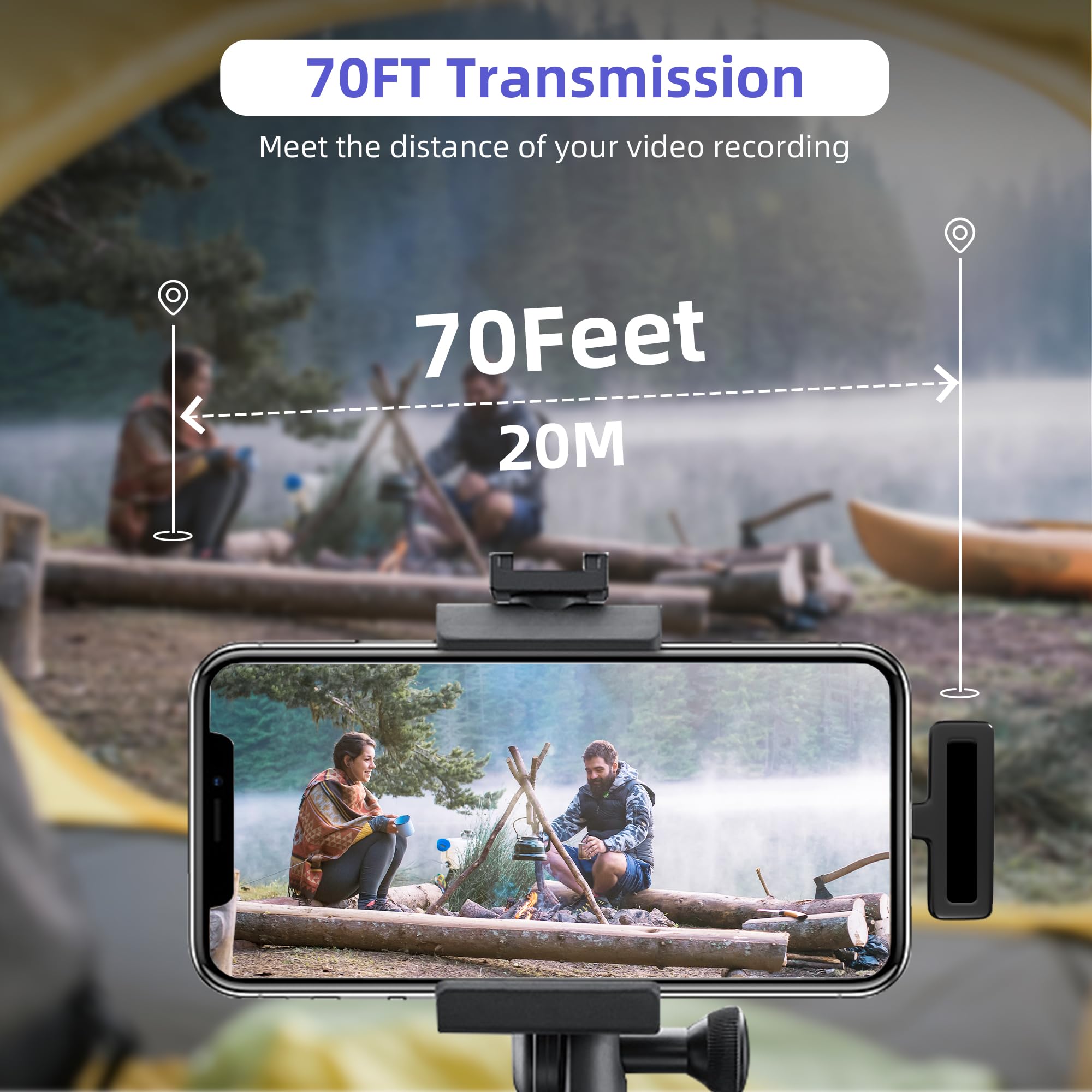 2-in-1 Wireless Lavalier Microphone for iPhone iPad with Charging Case - Mini Microphone Lapel Mic for Video Recording - Tiny Clip on Microphone Phone Mic for Podcast Camera Vlogging YouTube Tiktok