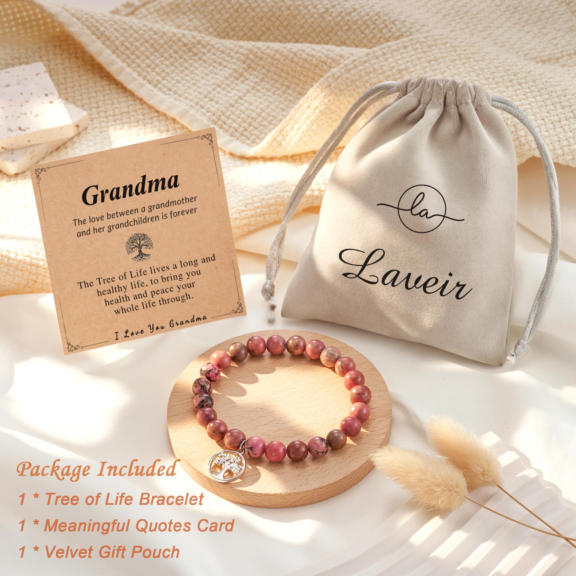 LAVEIR Grandma Gifts, Grandma Mothers Day Gifts for Grandma Grandmother Grandparents Bracelet Best Grandma Birthday Mothers Day Gifts Ideas from Granddaughter