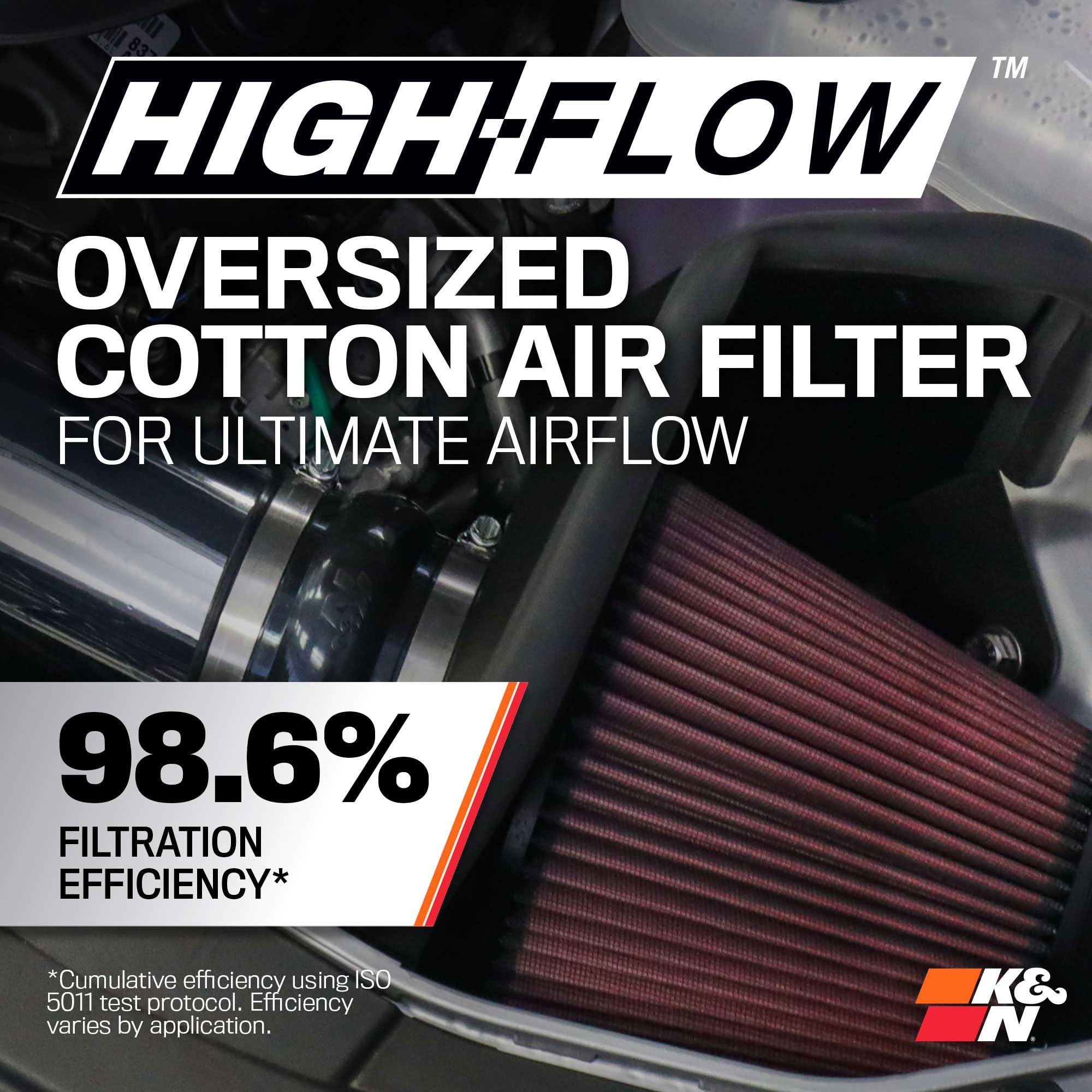 K&N Cold Air Intake Kit: Increase Acceleration & Engine Growl, Guaranteed to Increase Horsepower up to 7HP: Compatible with 3.6L, V6, 2011-2019 Dodge/Chrysler (Challenger, Charger, 300, C), 69-2544TP