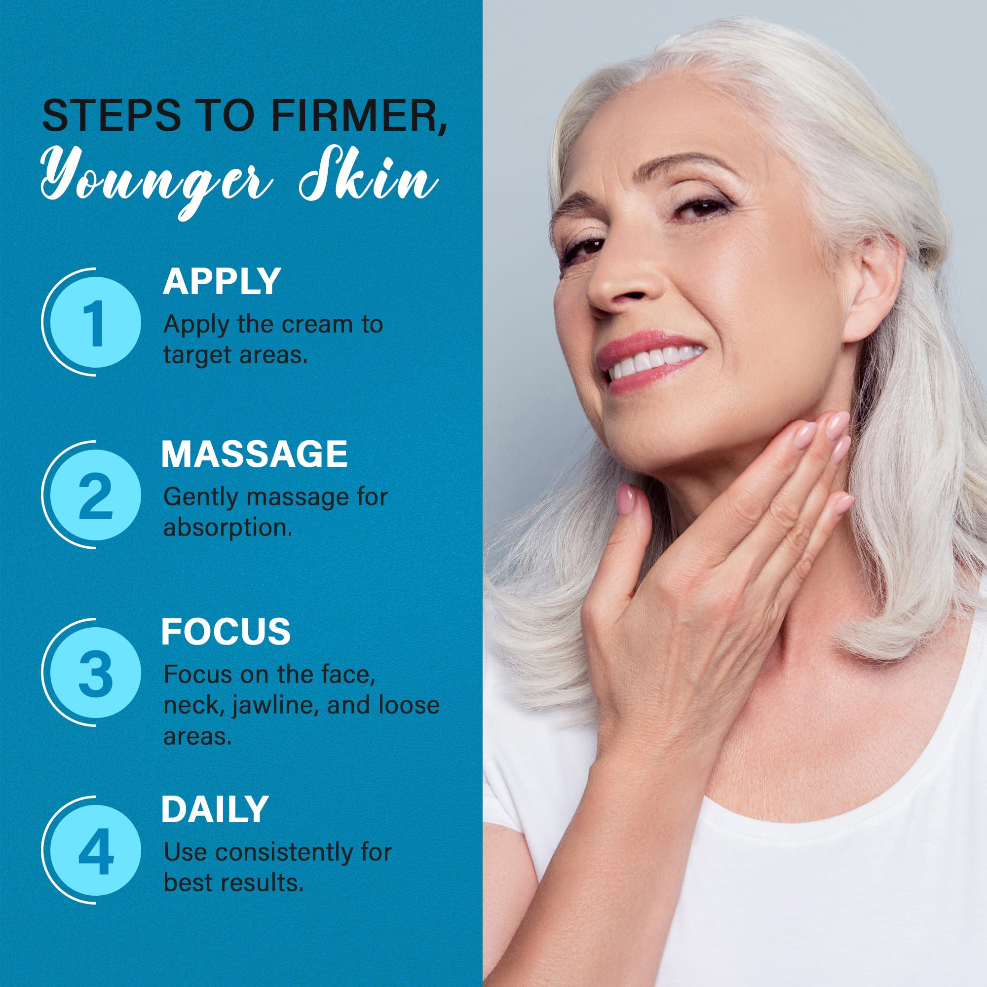 Skin Tighten And Lift Neck Cream: Face Lift Cream 6-in-1 Anti-Aging Moisturizer for Anti Wrinkle - Hydrating Neck Firming Cream with Retinol, Collagen, Peptide, Hyaluronic Acid for Neck & Décolleté