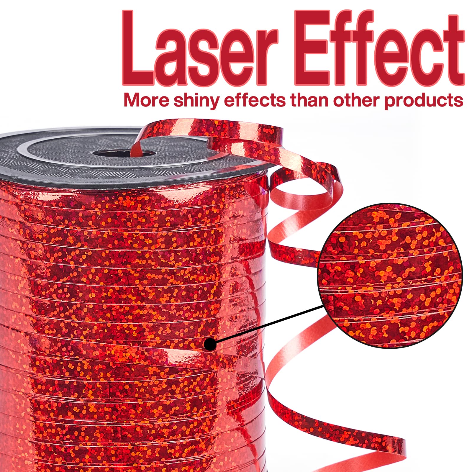 PartyWoo Red Ribbon, 500 Yard, Red Curling String Balloon Thin Gift Ribbon for Gift Wrapping Balloons Presents Floral Graduation Christmas Birthday Wedding Party Decorations (1 Roll)