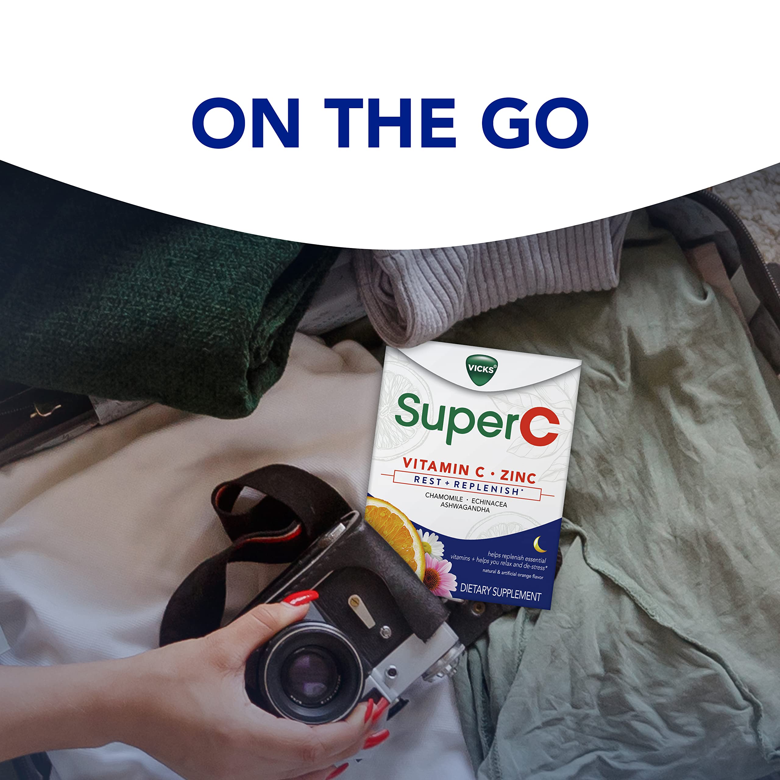 Super C Nighttime Daily Supplement to Rest and Replenish with Vitamin C, B Vitamins, and a Blend of Quality Herbal Extracts, Coated to be Easy to Swallow, from The Makers of Vicks, 28 ct