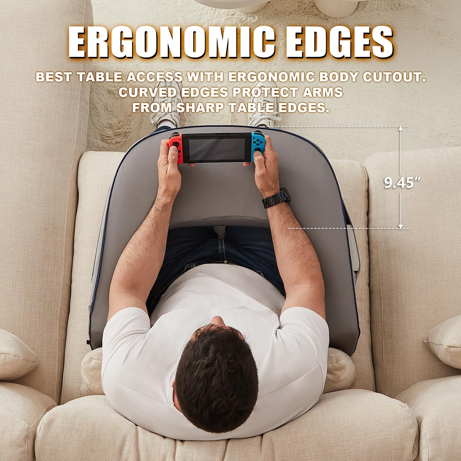 Cooloo8 Lap Desk, Reading Pillow, Laptop Pillow for Lap, Book Pillow for Reading in Bed, Arm Rest for Couch, Lap Pillow, Arm Pillows for Adults, Gaming Pillow for Lap