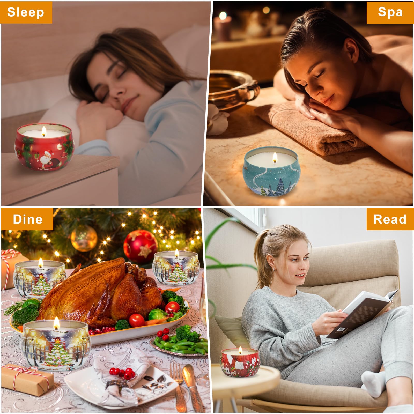 12 PCS Christmas Candles Scented Candles for Home 2.5oz Aromatherapy Candle Gift Set for Women Candles for Home Scented for Her Scented Candles for Christmas,Birthday, Thanksgiving, Mother's Day