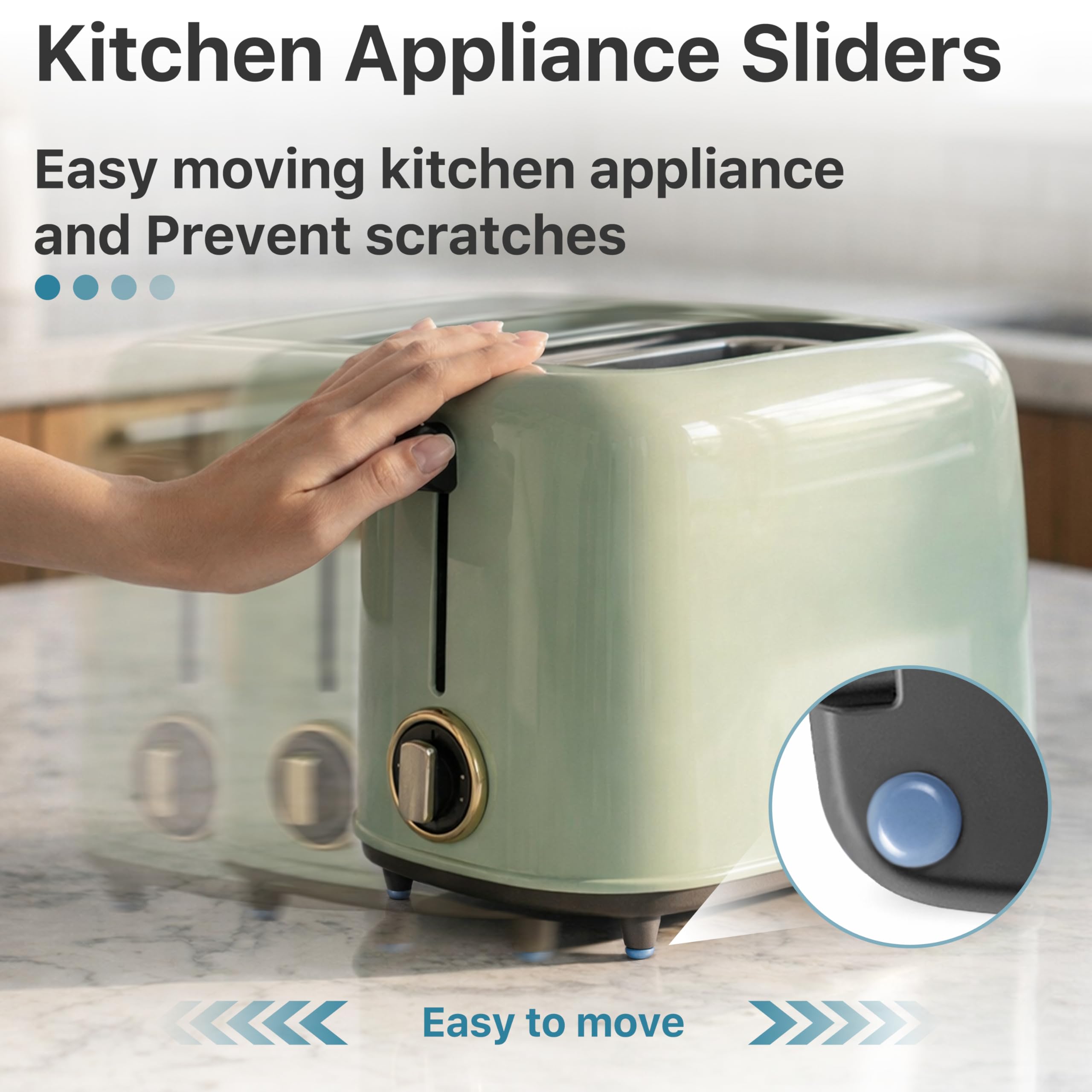 Appliance Sliders for Kitchen 24 PCS Self-Adhesive Small Kitchen Finds Appliance Slider Hacks Easy to MovIing & Space Saving Must Have Home Gadgets Mixer Accessories for Countertop